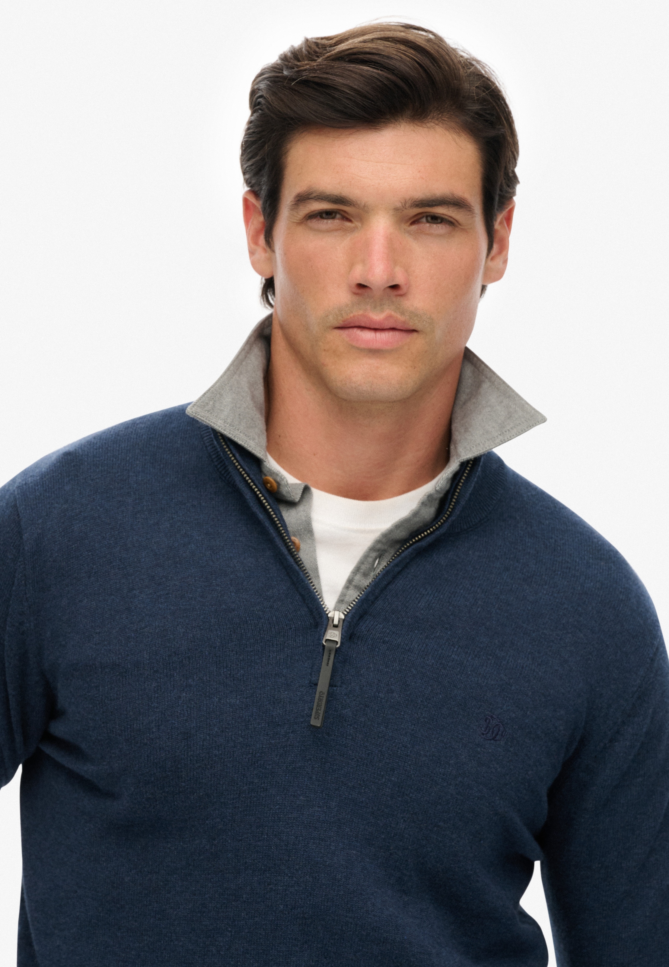 Superdry Strickpullover »ESSENTIALS COTTON HALF ZIP«