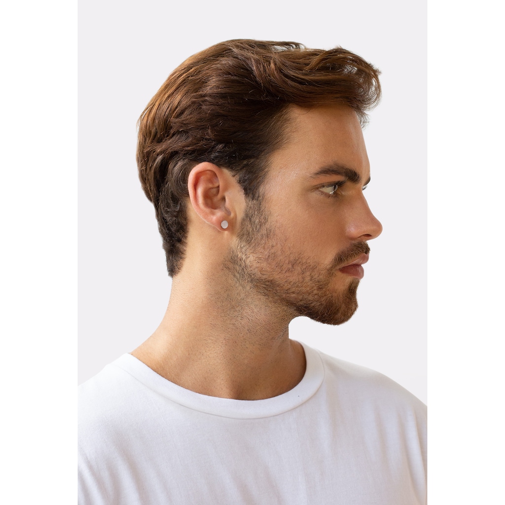 Kuzzoi Paar Ohrstecker »Herren Stecker Basic Geo Brushed Trend 925 Silber«