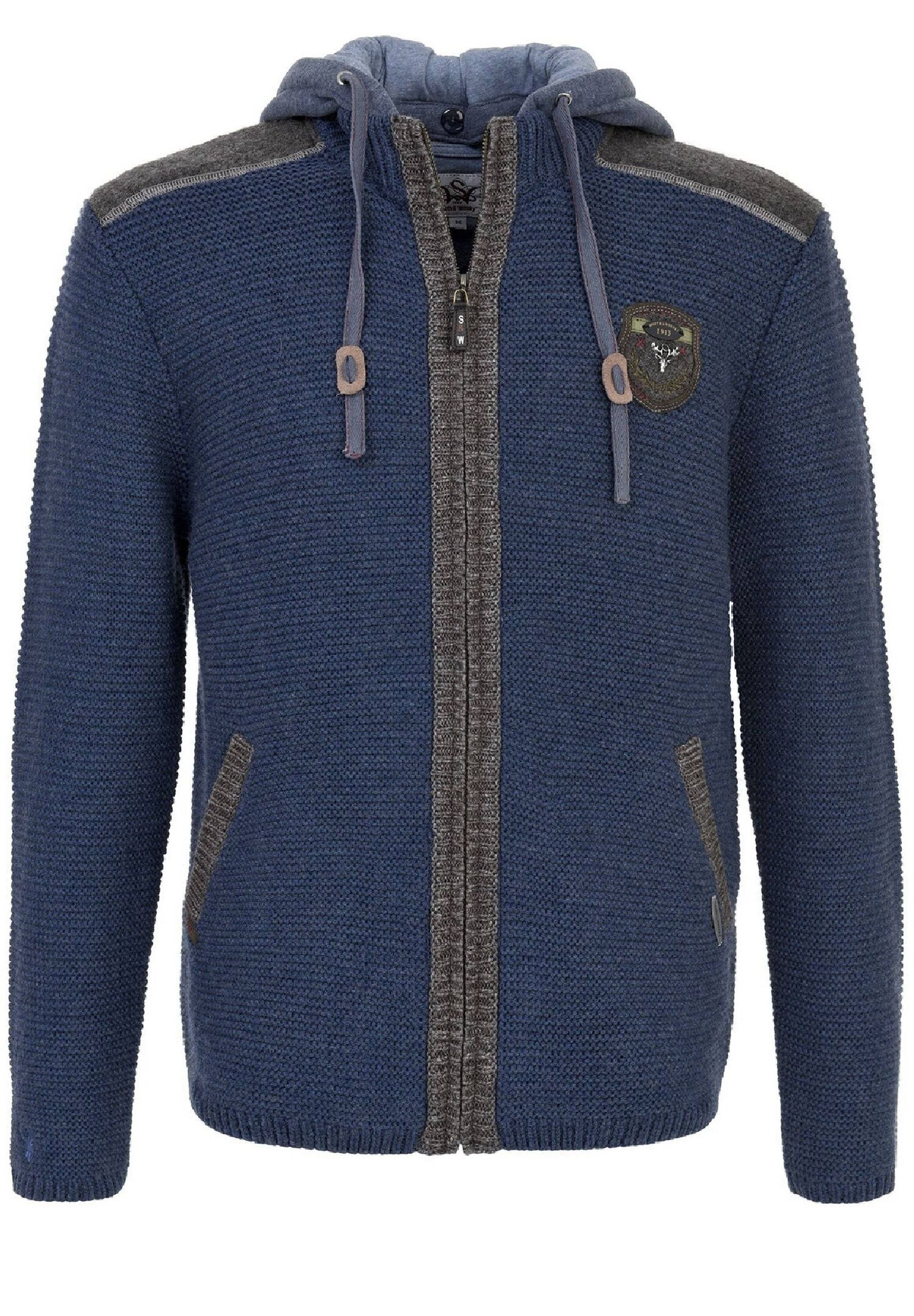 Spieth & Wensky Trachtenstrickjacke "Spieth & Wensky Strickjacke Dakar 70 cm mit Sweater-Kapuze"