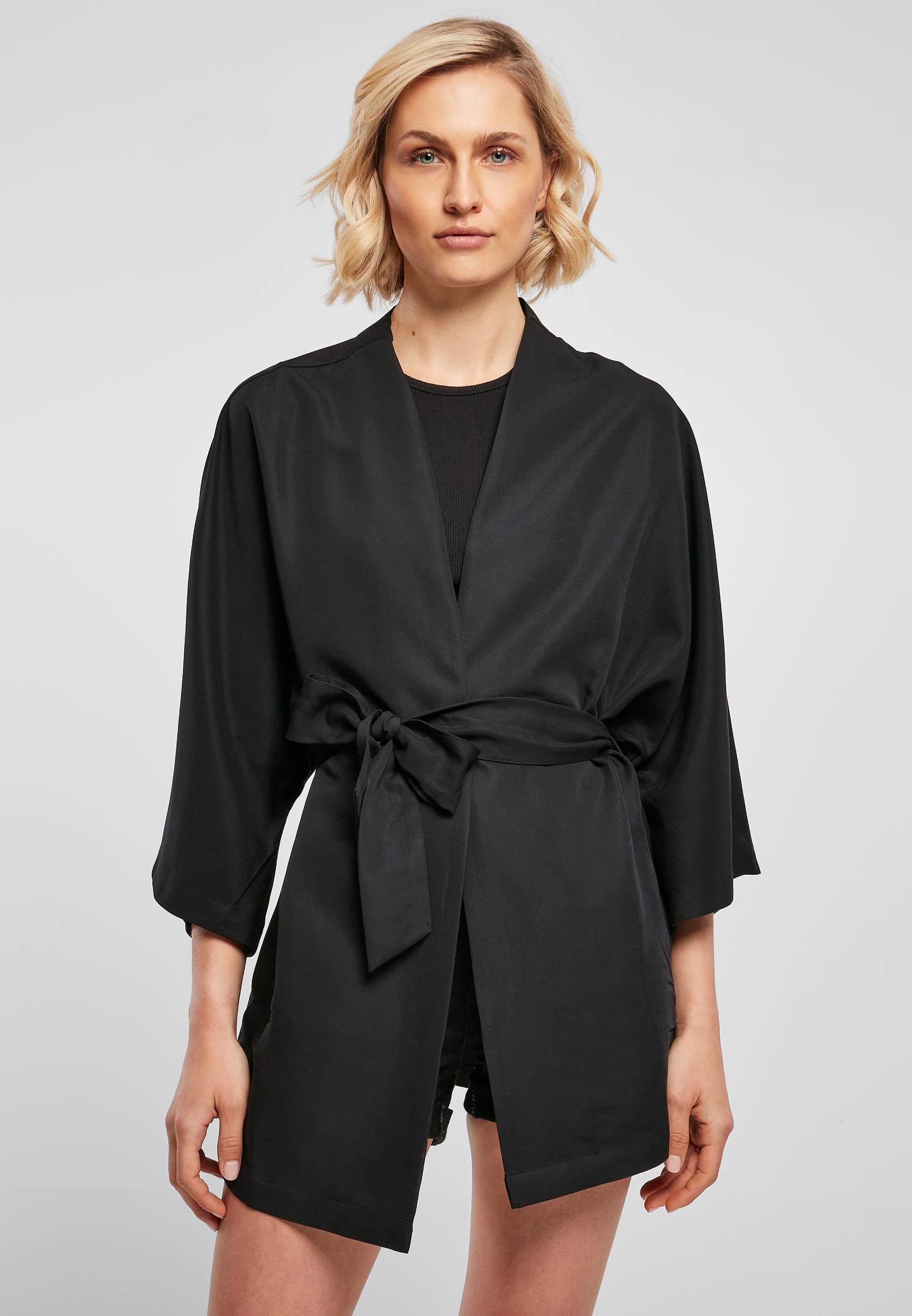 URBAN CLASSICS Allwetterjacke »Urban Classics Damen Ladies Viscose Twill Kimono Coat«, (1 St.), ohne Kapuze