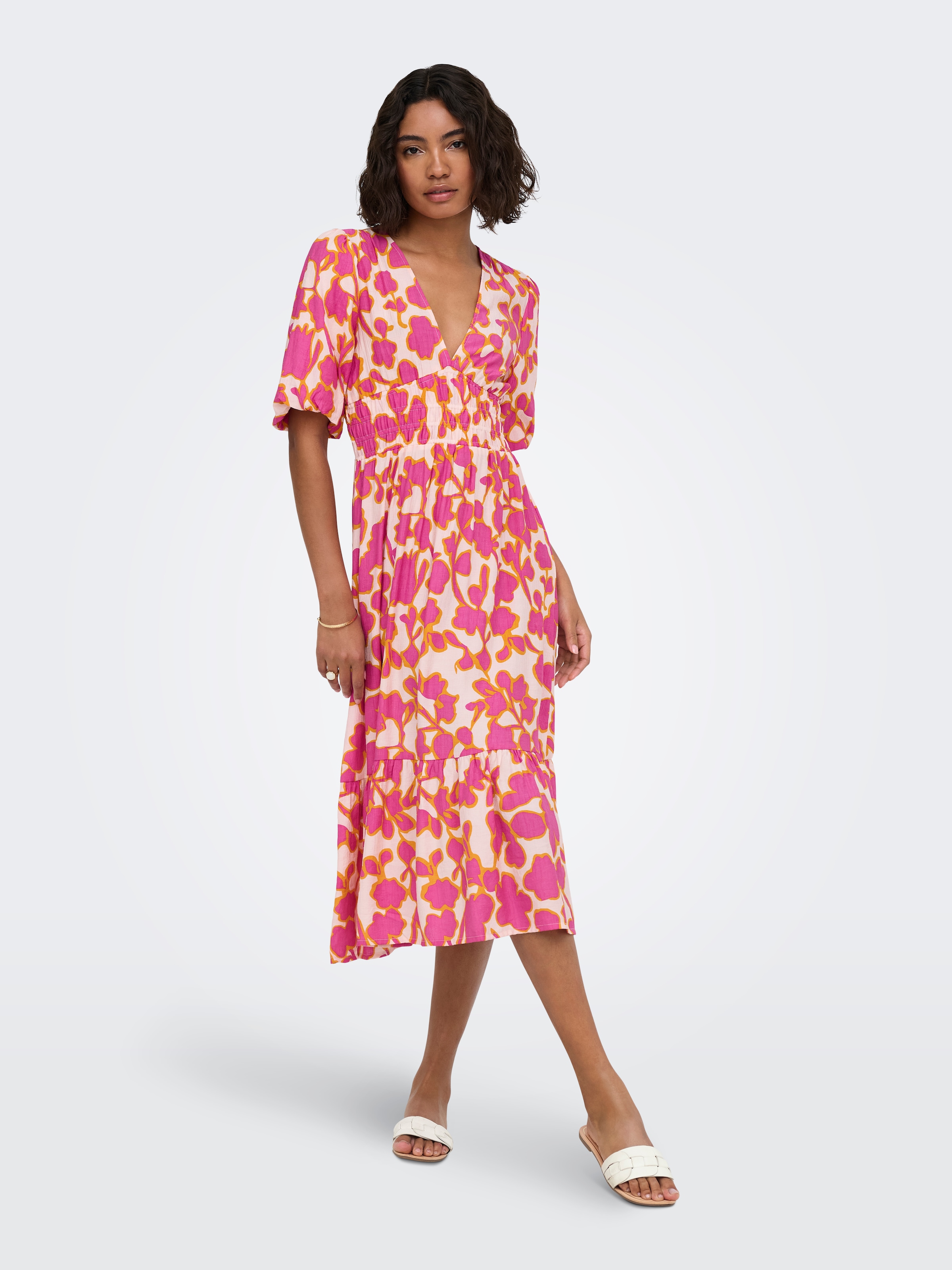 ONLY Druckkleid »ONLAURI MIKASI S/S MIDI DRESS WVV EX« Viskosemischung, regular fit