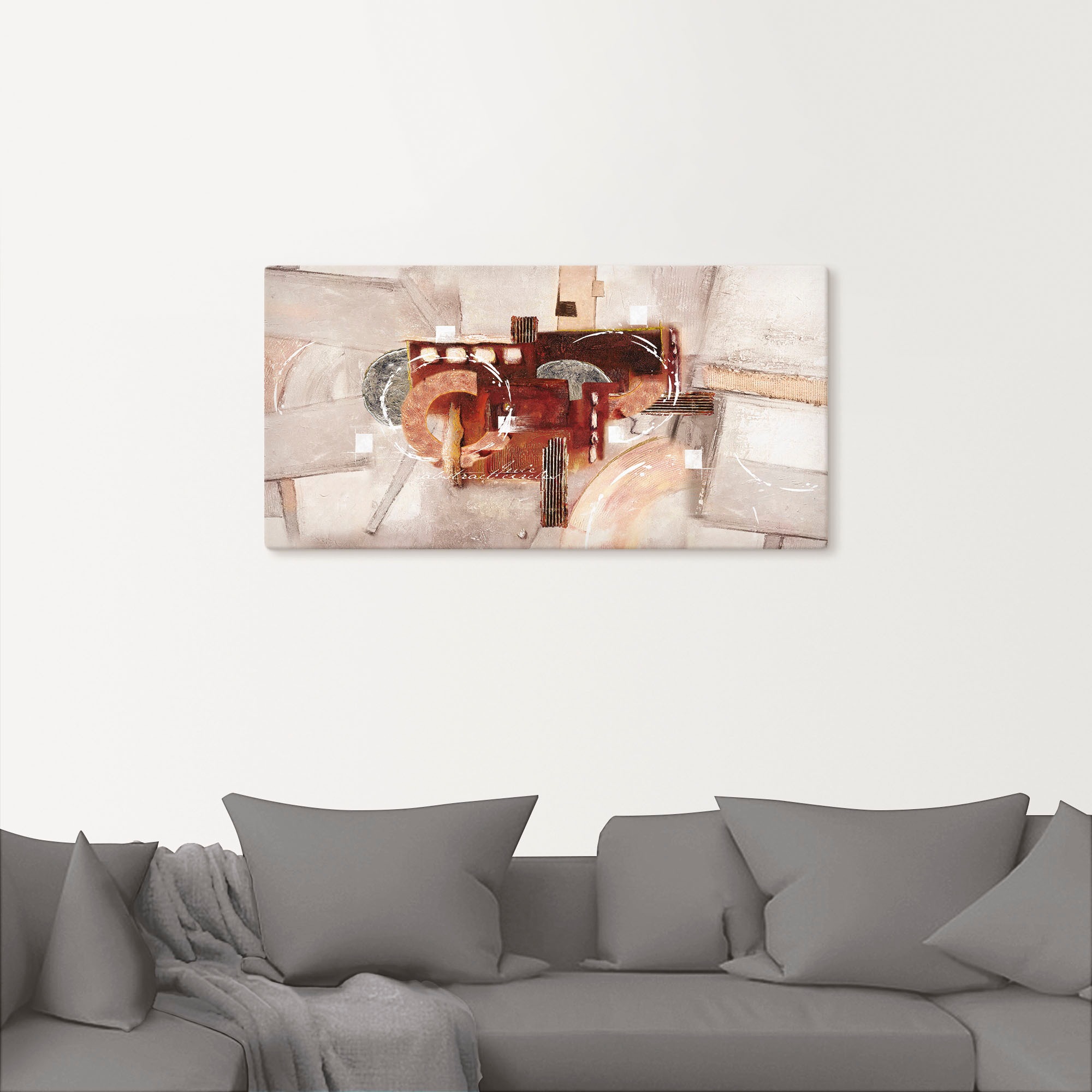 Leinwandbild ARTLAND "Abstrakte Kreise", braun (farbe bild(er): braun), B:60cm H:30cm, Bilder, Leinwandbild, auf Holzrahmen gespannt 2