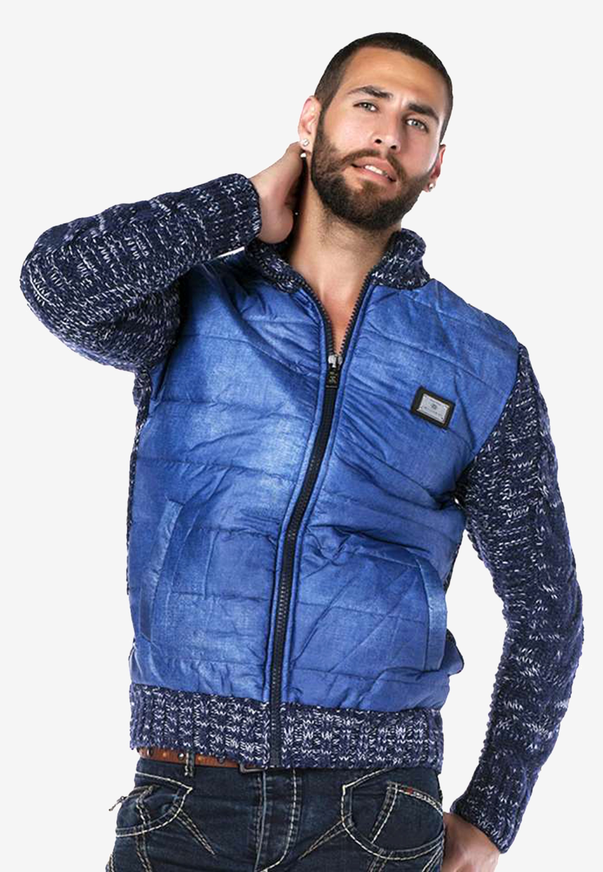 Cipo & Baxx Strickjacke, mit gestrickten Ärmeln