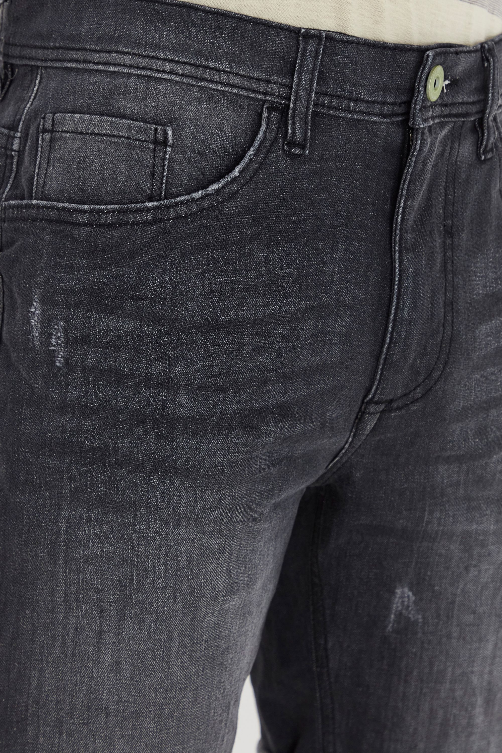 Jeansshorts BLEND "Jeansshorts BHLuke", Herren, Gr. M, N-Gr, grau (denim dunkelgrau), Obermaterial: 98% Baumwolle CO. 2% Elasthan EL., unifarben, Jeans Jeansshorts 6
