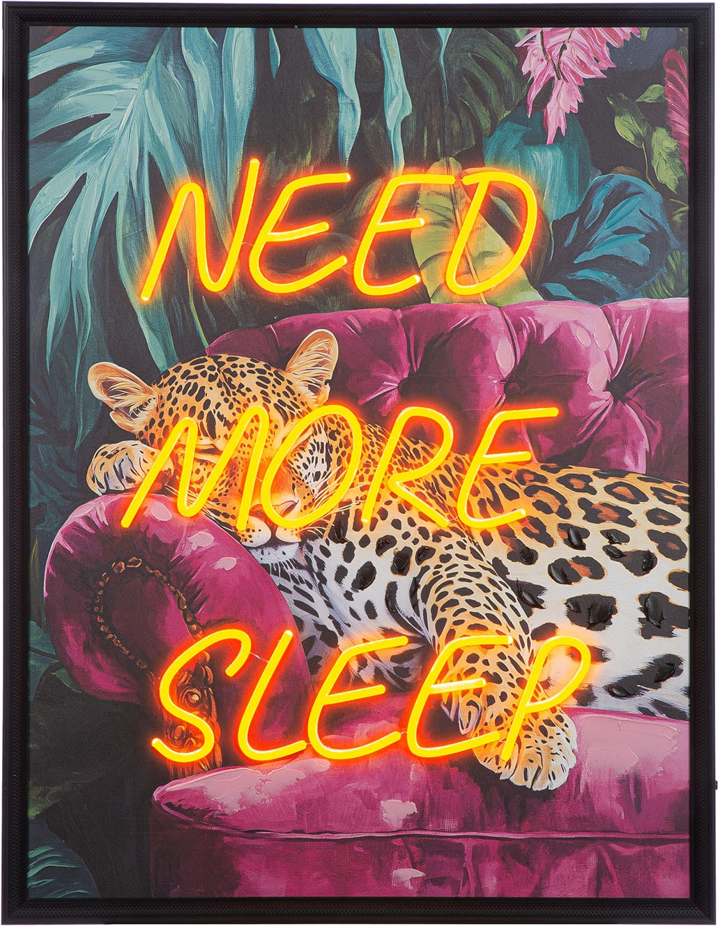 GILDE Holzbild "Bild rechteckig Need more sleep" Tiere 1 Stk. tlg.