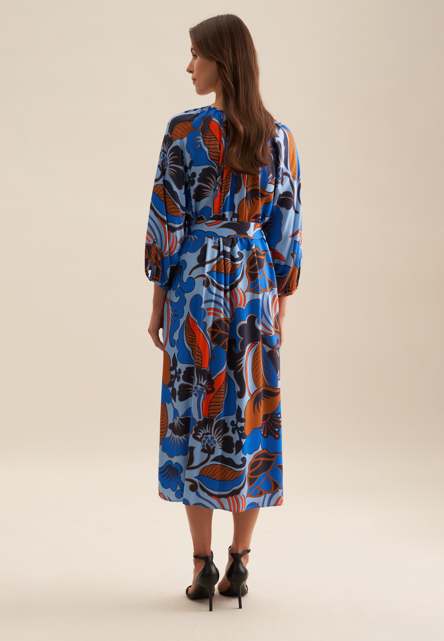 seidensticker Sommerkleid "Schwarze Rose" 3/4 Rundhals Floral günstig online kaufen