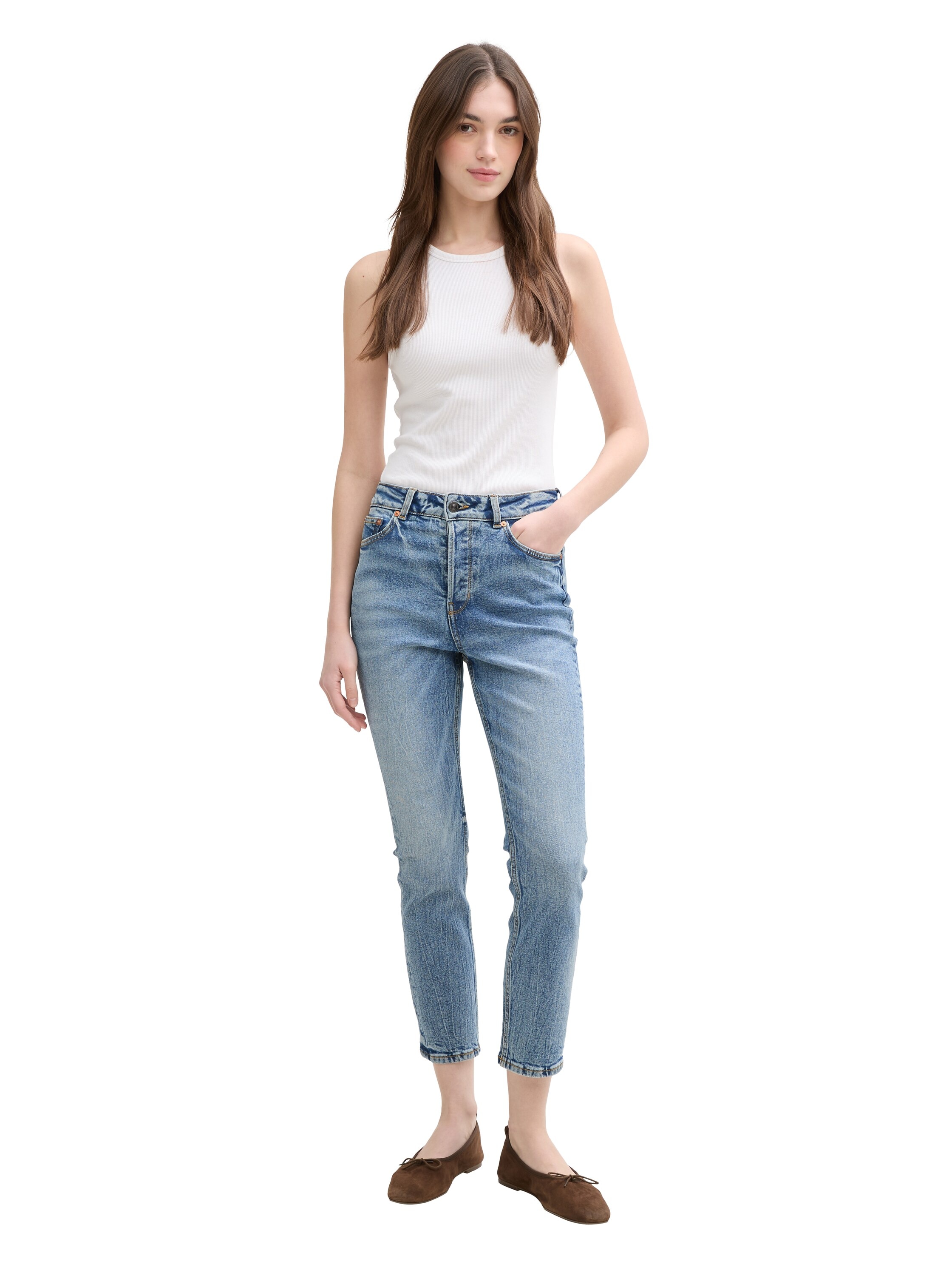 TOM TAILOR Denim 7/8-Jeans, im Used-Look