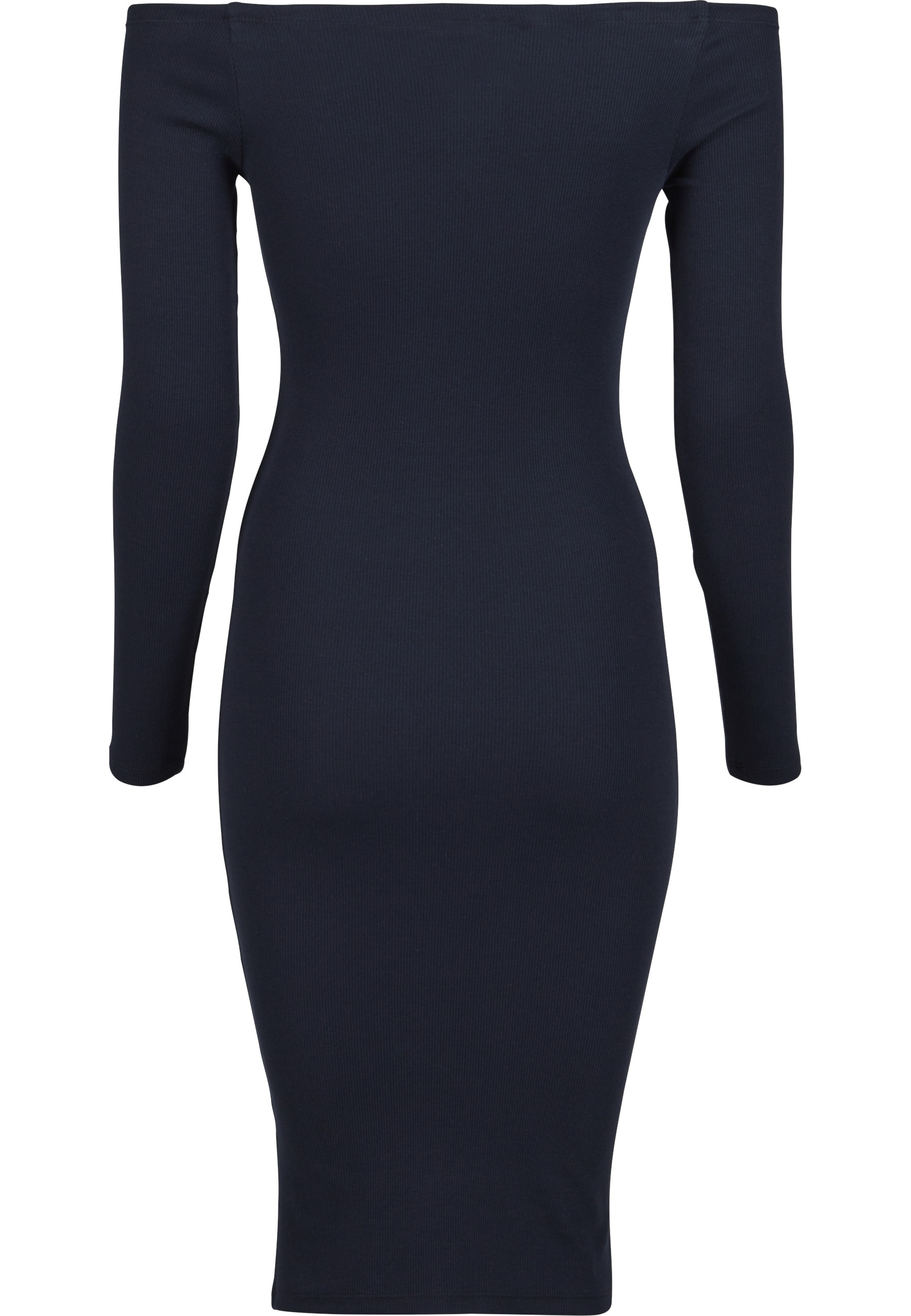 URBAN CLASSICS Shirtkleid »Urban Classics Damen Ladies Off Shoulder Longsleeve Rib Dress« 1 Stk. tlg.