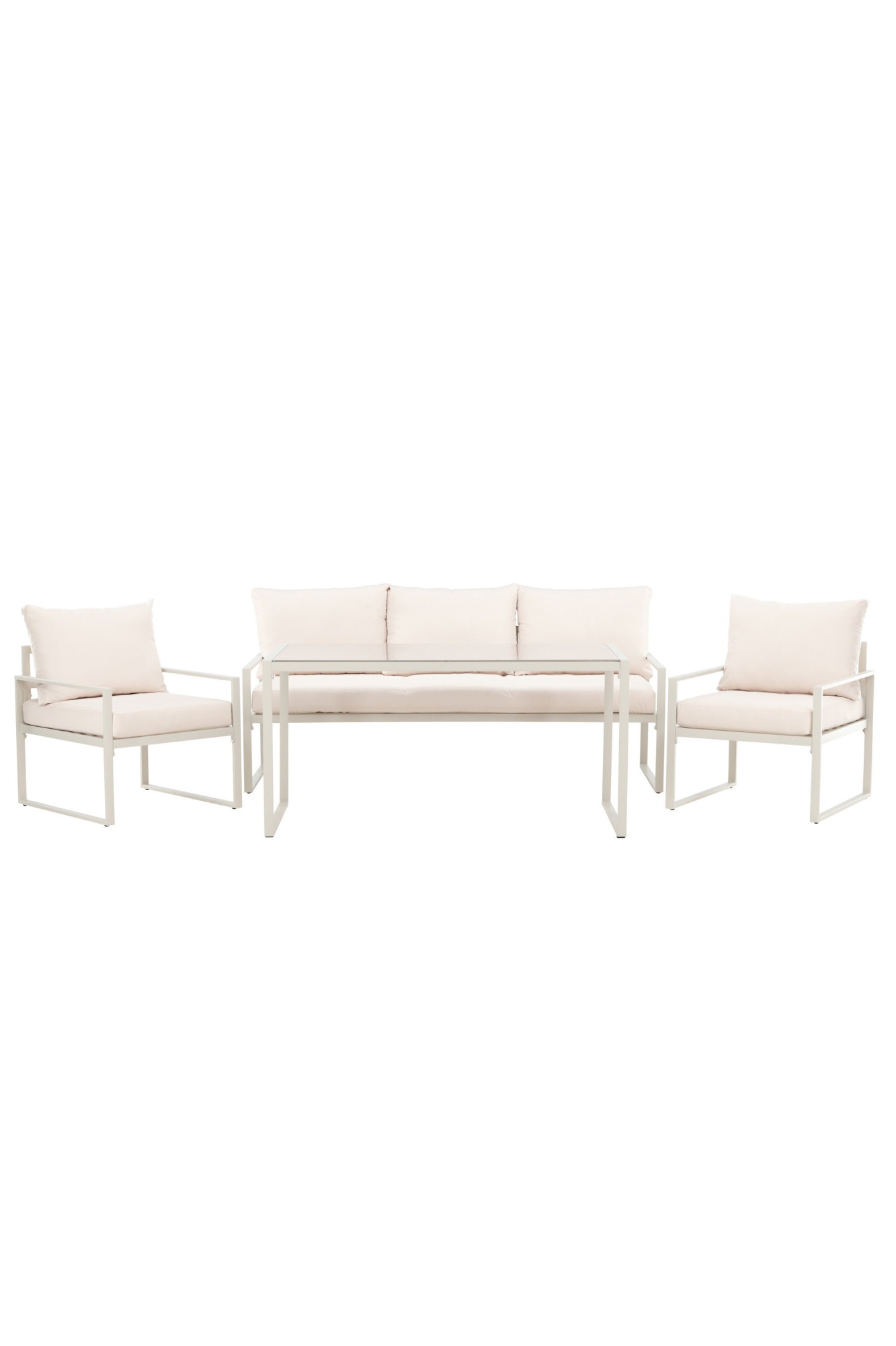 Venture Home Gartenlounge-Set "Catania, großzügiges Outdoor-Set für hohen Sitzkomfort" 4 tlg. Loungemöbel mit Stoffbezug, angenehm, weich