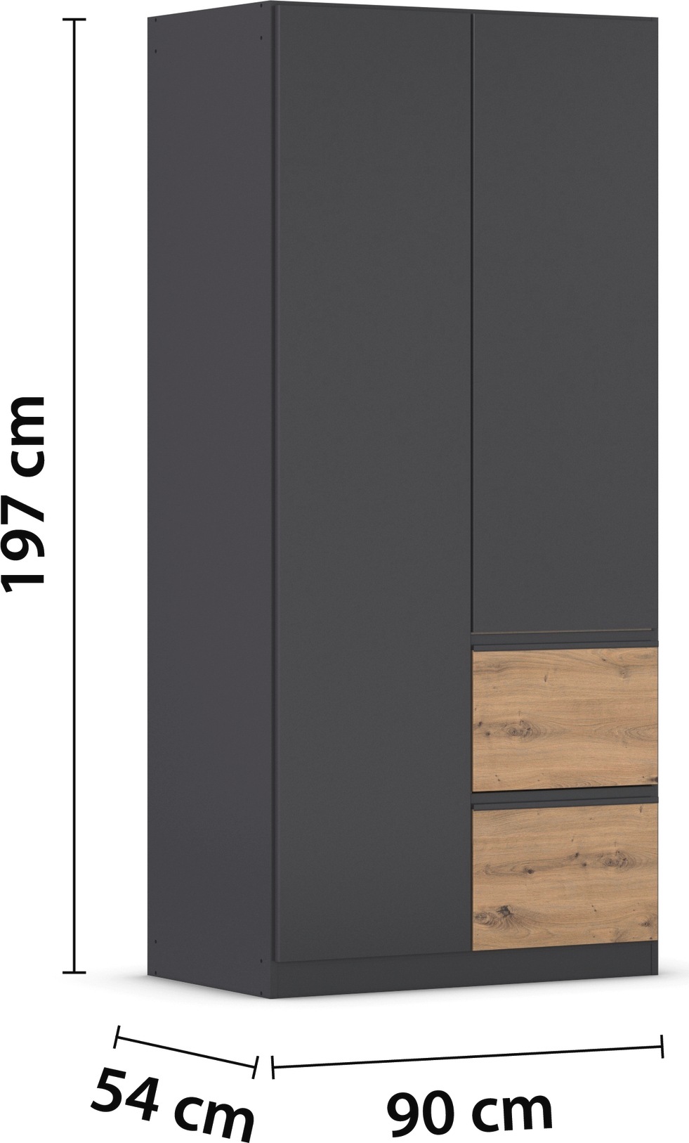 rauch Drehtürenschrank »Kleiderschrank Schrank Garderobe Wäscheschrank COSTA«, Breite 91 cm grifflose Front mit Push-to-Open Funktion MADE IN GERMANY