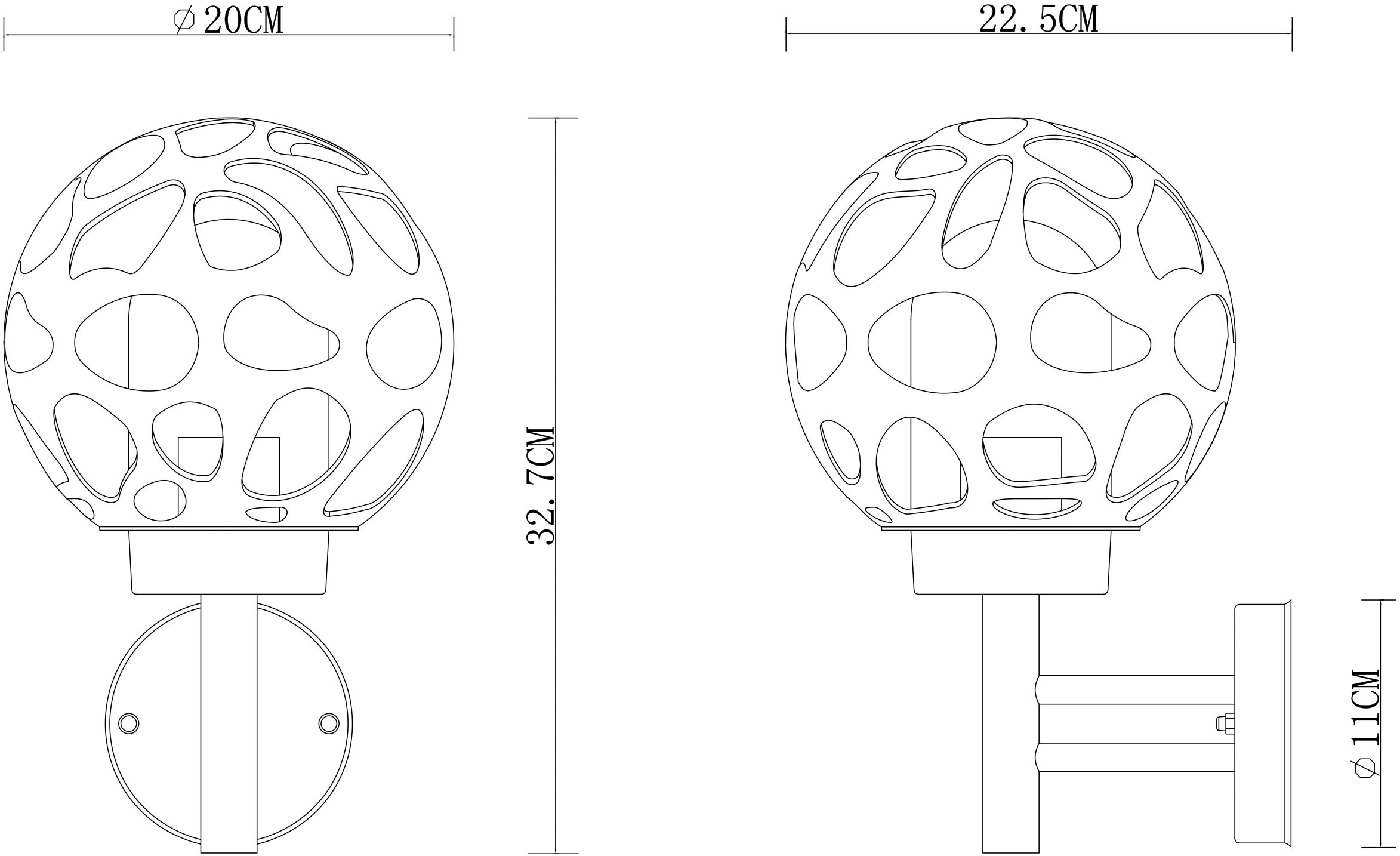 GLOBO LIGHTING Außen-Wandleuchte »HILARIO« E27 1 Stk. Außenleuchte Edelstahl anthrazit, wetterfest, IP44