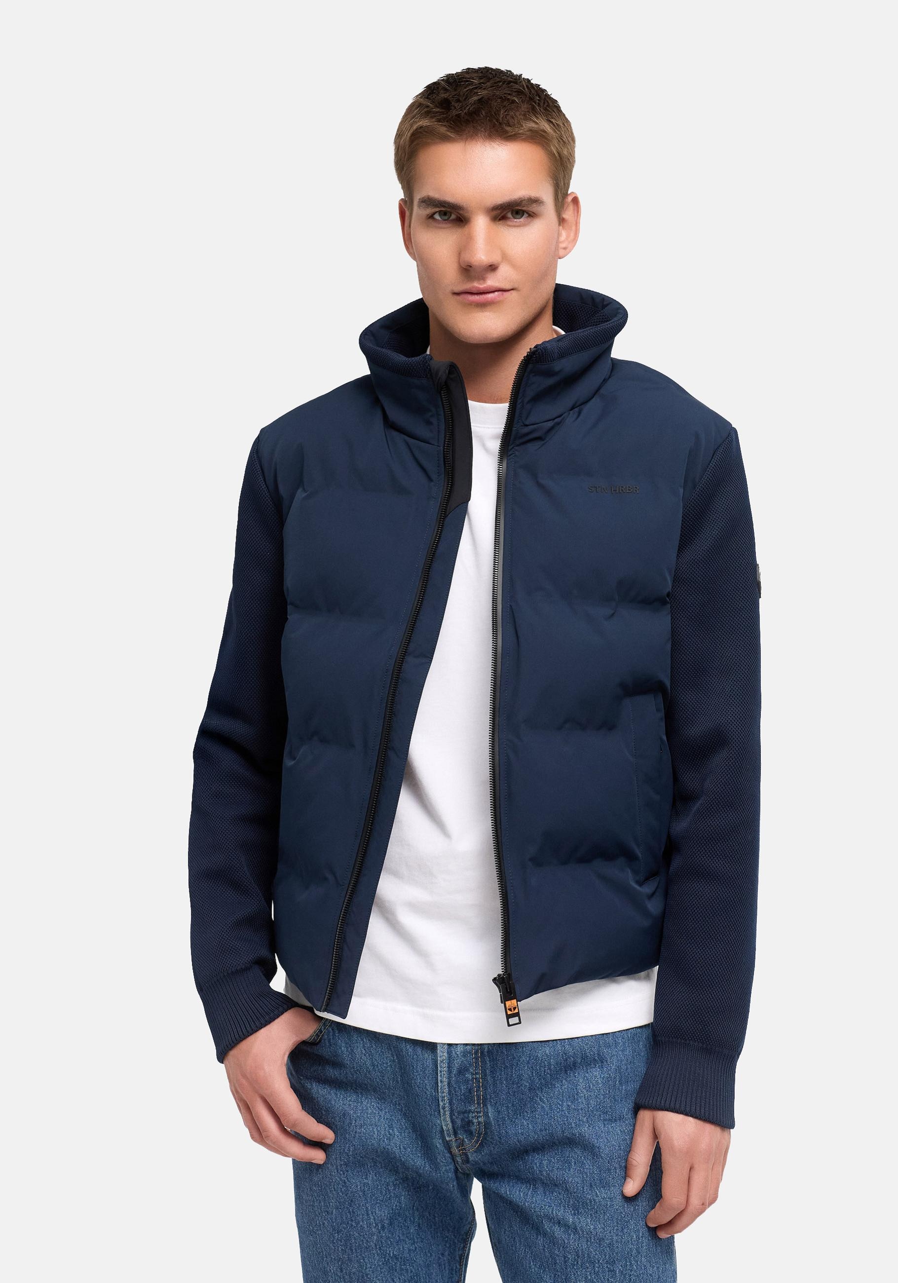 Stone Harbour Outdoorjacke »Eeron XX« ohne Kapuze Warme Jacke mit Strukturstrick in Piqué-Optik
