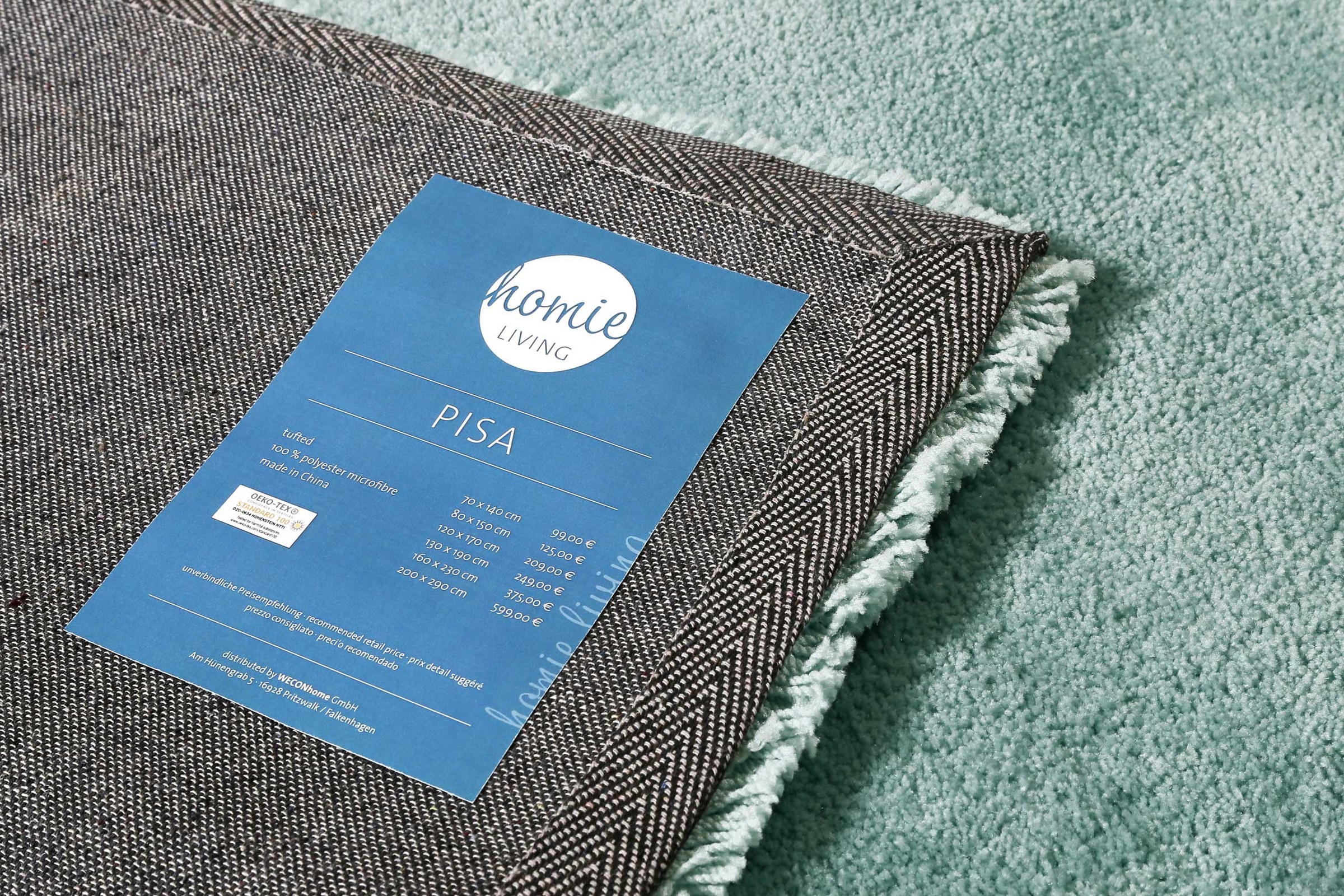Homie Living Teppich »Pisa« rund 25 mm Höhe Hochflor, Microfaser, uni, weich, Shaggy, Wohnzimmer, Schlafzimmer