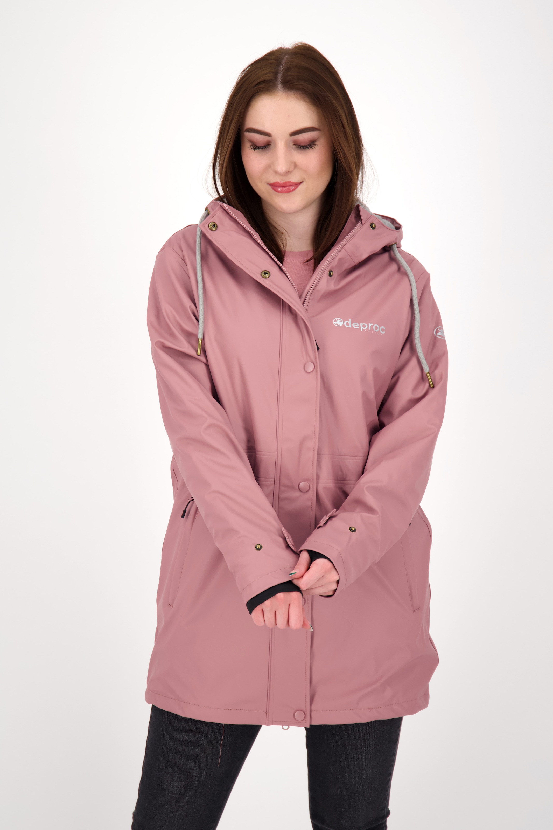 DEPROC Active Regenjacke "Friesennerz NEW ELLESMERE" mit Kapuze auch in Großen Größen erhältlich