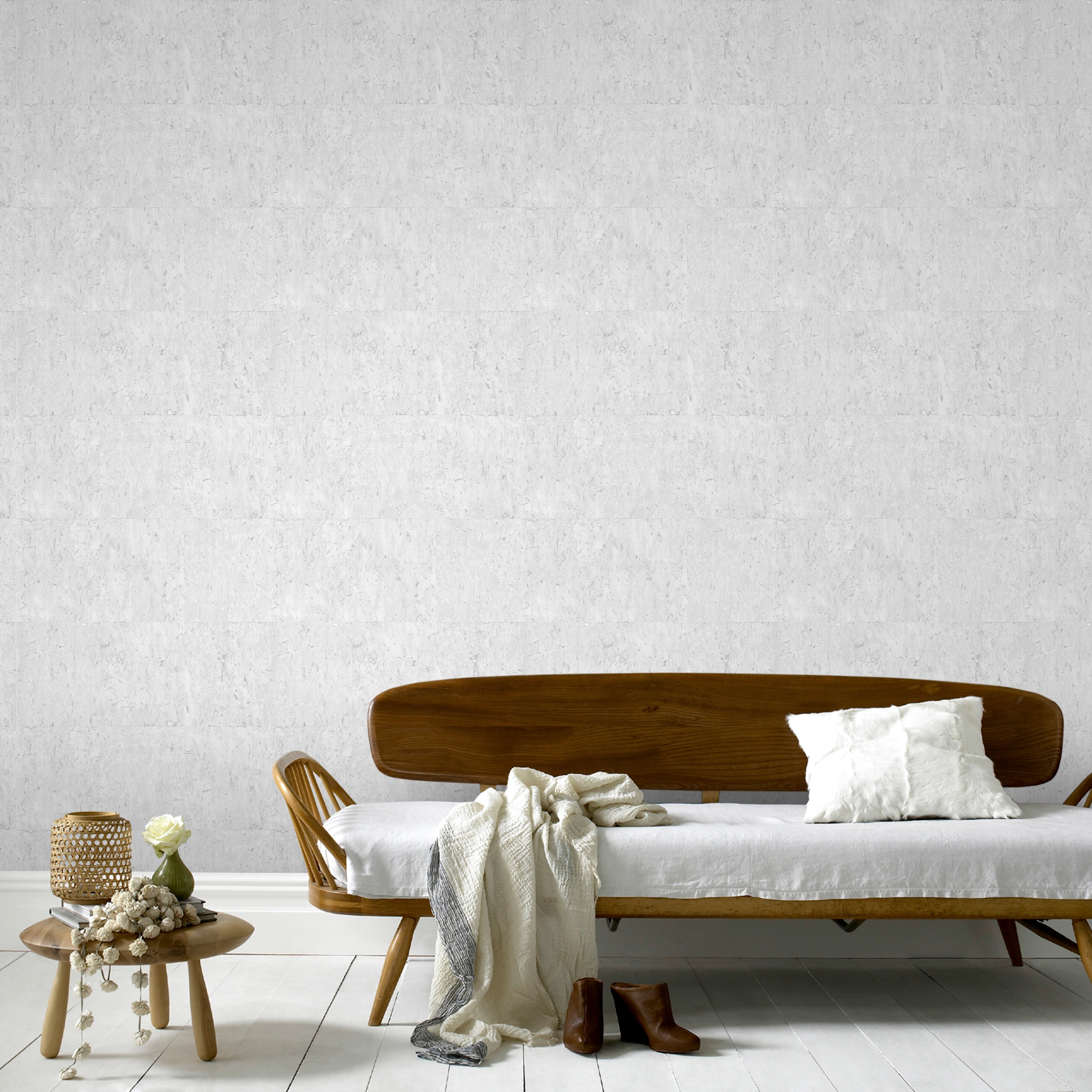WOW Vliestapete »Kork Luxe«, Hellgrau - 10m x 52cm
