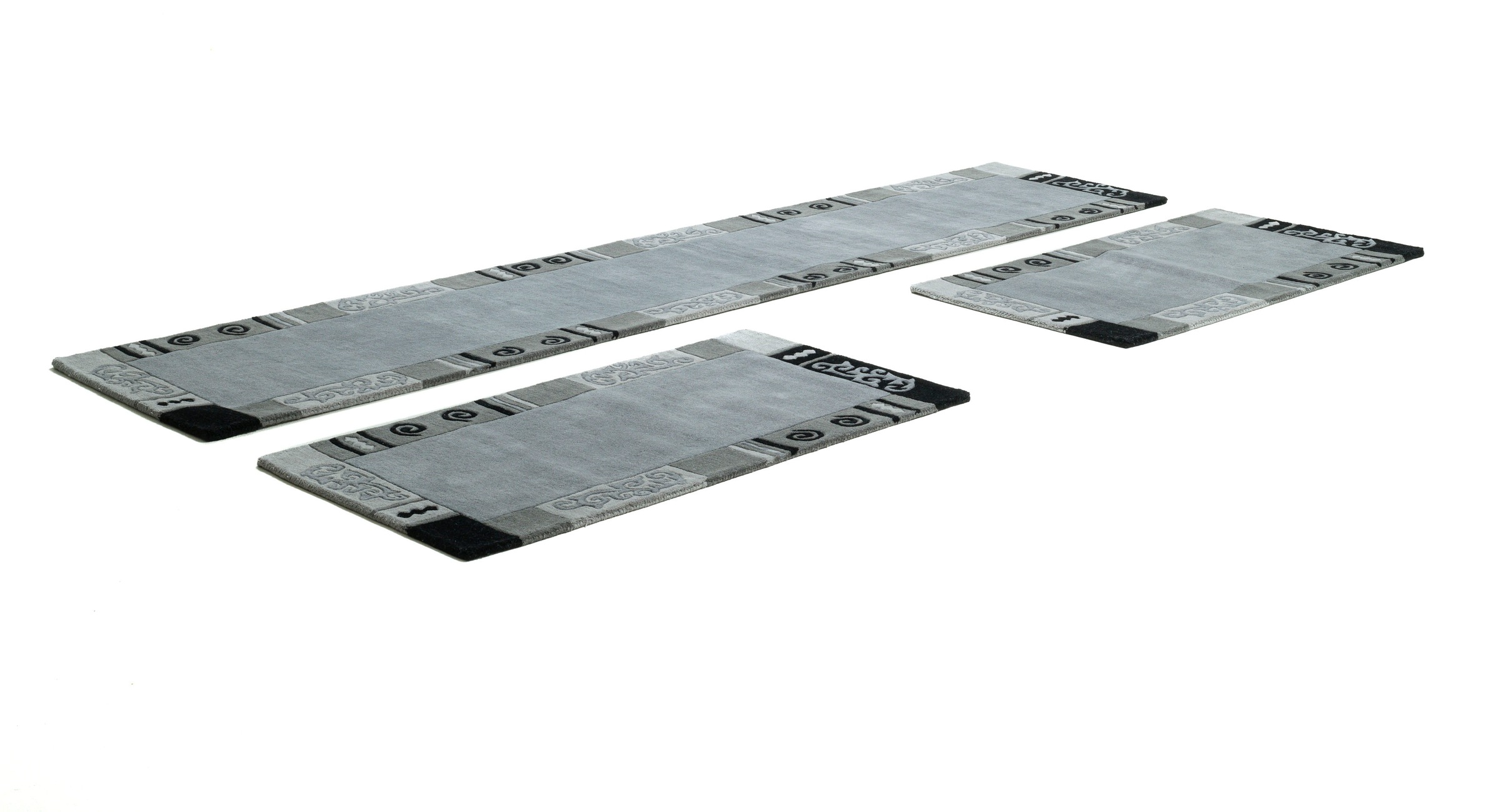 THEKO Ambadi Bed Runner Set Gray 70x340 cm 2