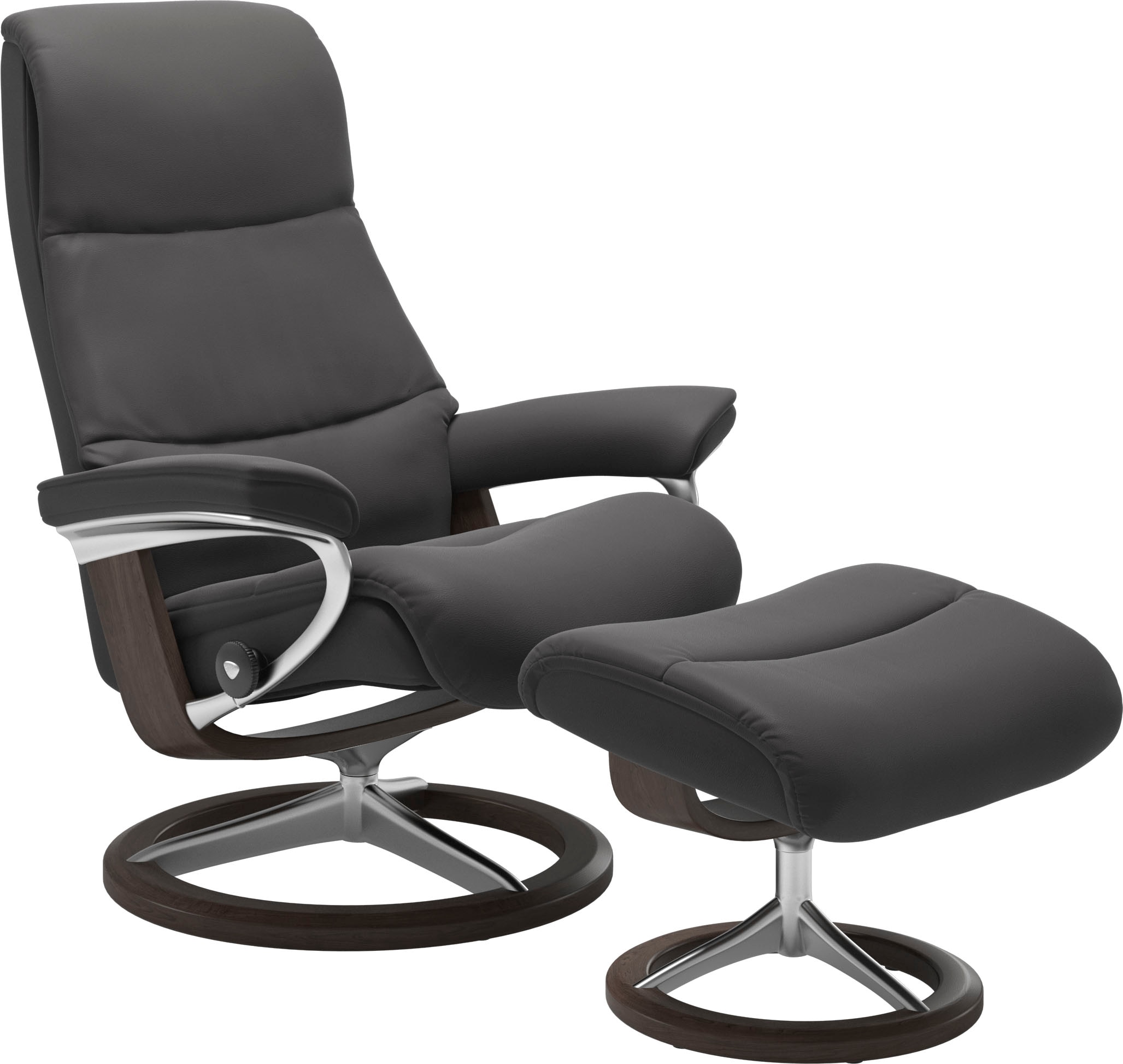 Stressless Relaxsessel "View" Set, Relaxsessel mit Hocker, mit Signature Base, Größe S,Gestell Wenge