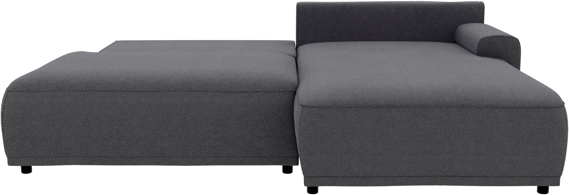TRENDMANUFAKTUR Ecksofa »Fordon II, Schlafsofa mit Bettkasten, Couch in L-Form, Breite 250 cm«, in Struktur fein LEO, haustierfreundlich, anthrazit, Armlehne rechts