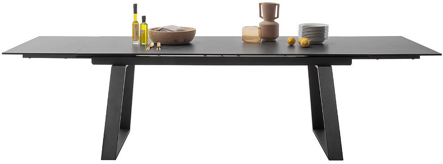 MCA furniture Esstisch »NARBONNE Kufentisch 200-300 cm«, (Einzelstück), Keramik,Metall,Stirnauszug,ausziehbar,Tischplatte 13 mm,10-12 Personen