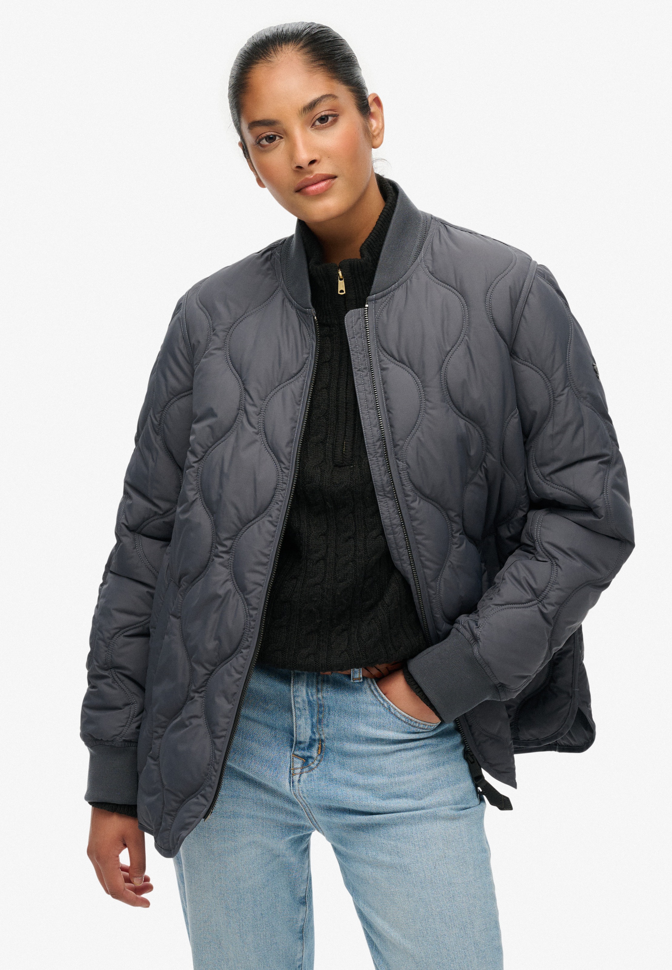 Superdry Steppjacke "SHORT QUILTED LINER JACKET", ohne Kapuze günstig online kaufen