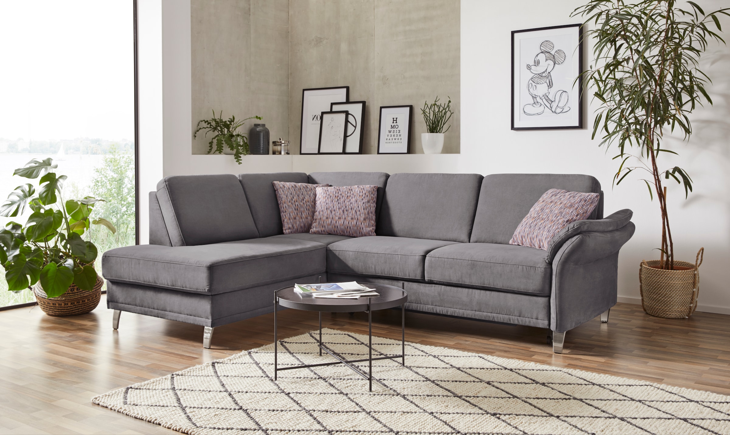 sit&more Ecksofa "Clio L-Form" wahlweise mit Schlaffunktion und Bettkasten, inklusive Federkern