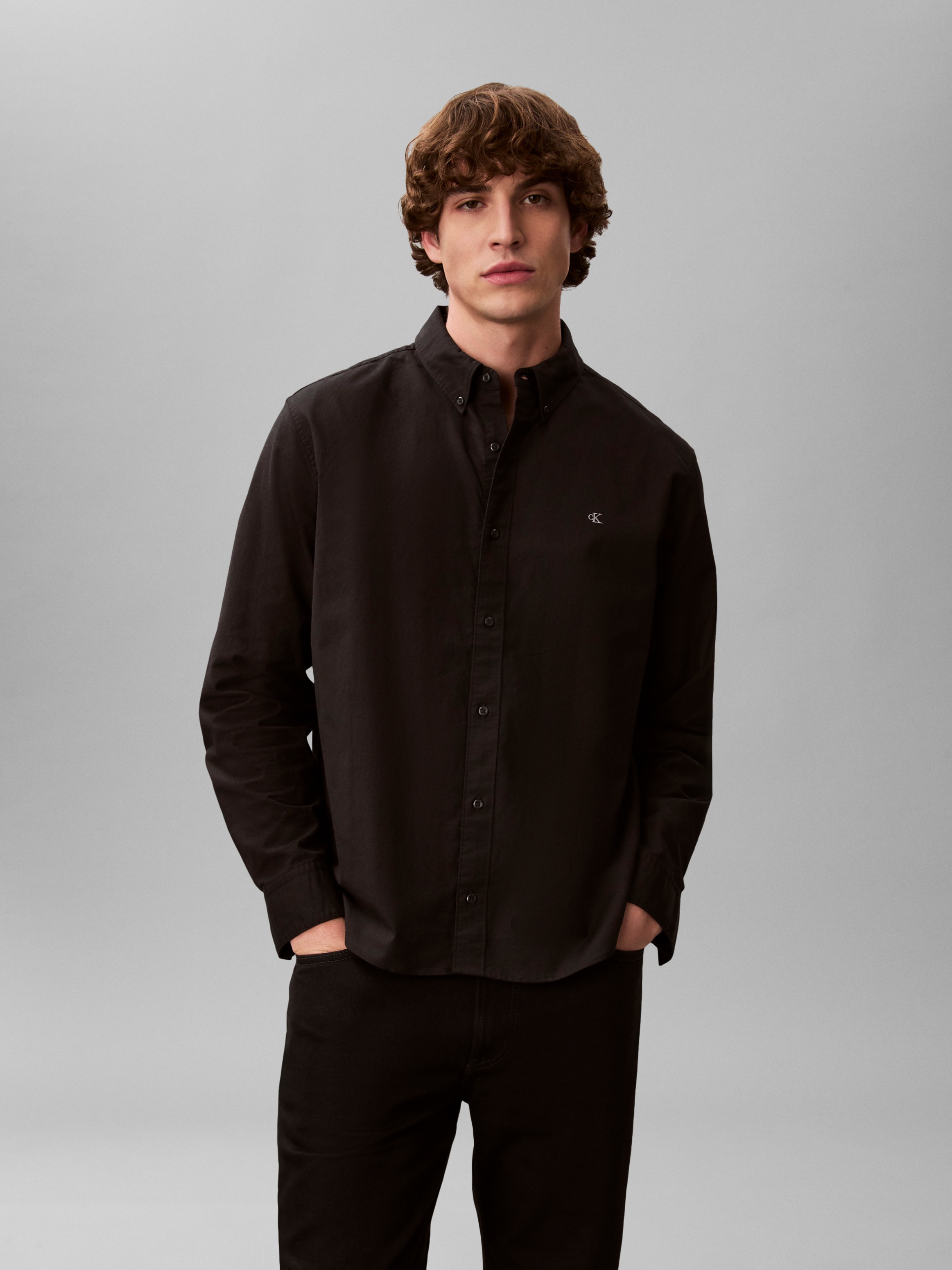 Calvin Klein Jeans Langarmhemd "LS SOLID OXFORD CLASSIC SHIRT" Mit Rundhals günstig online kaufen