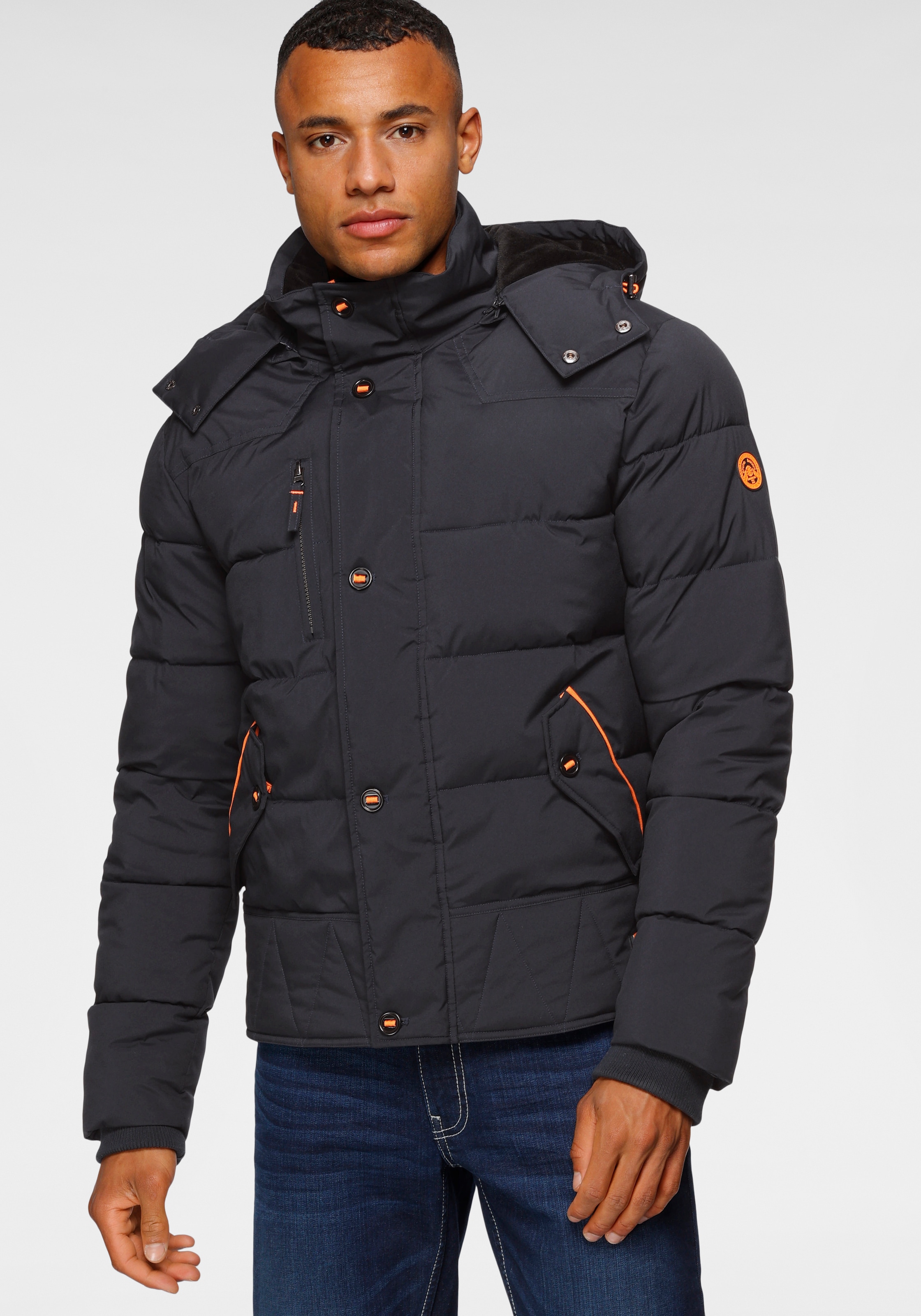 Bruno Banani Steppjacke, mit Kapuze, für Übergangswetter, wasserabweisend, günstig online kaufen