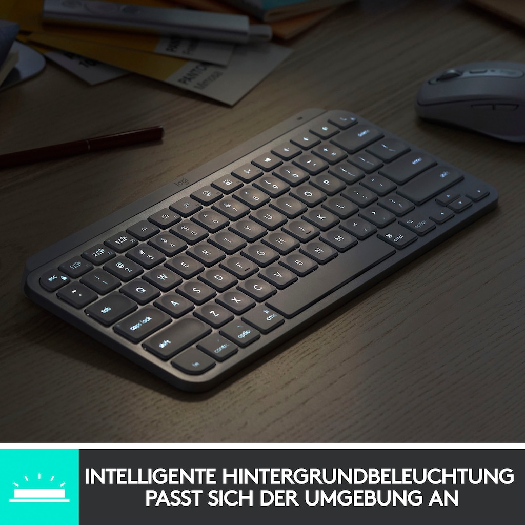 Logitech Wireless-Tastatur »MX Keys Mini Kabellose Tastatur«, (Multimedia-Tasten-Fn-Tasten)