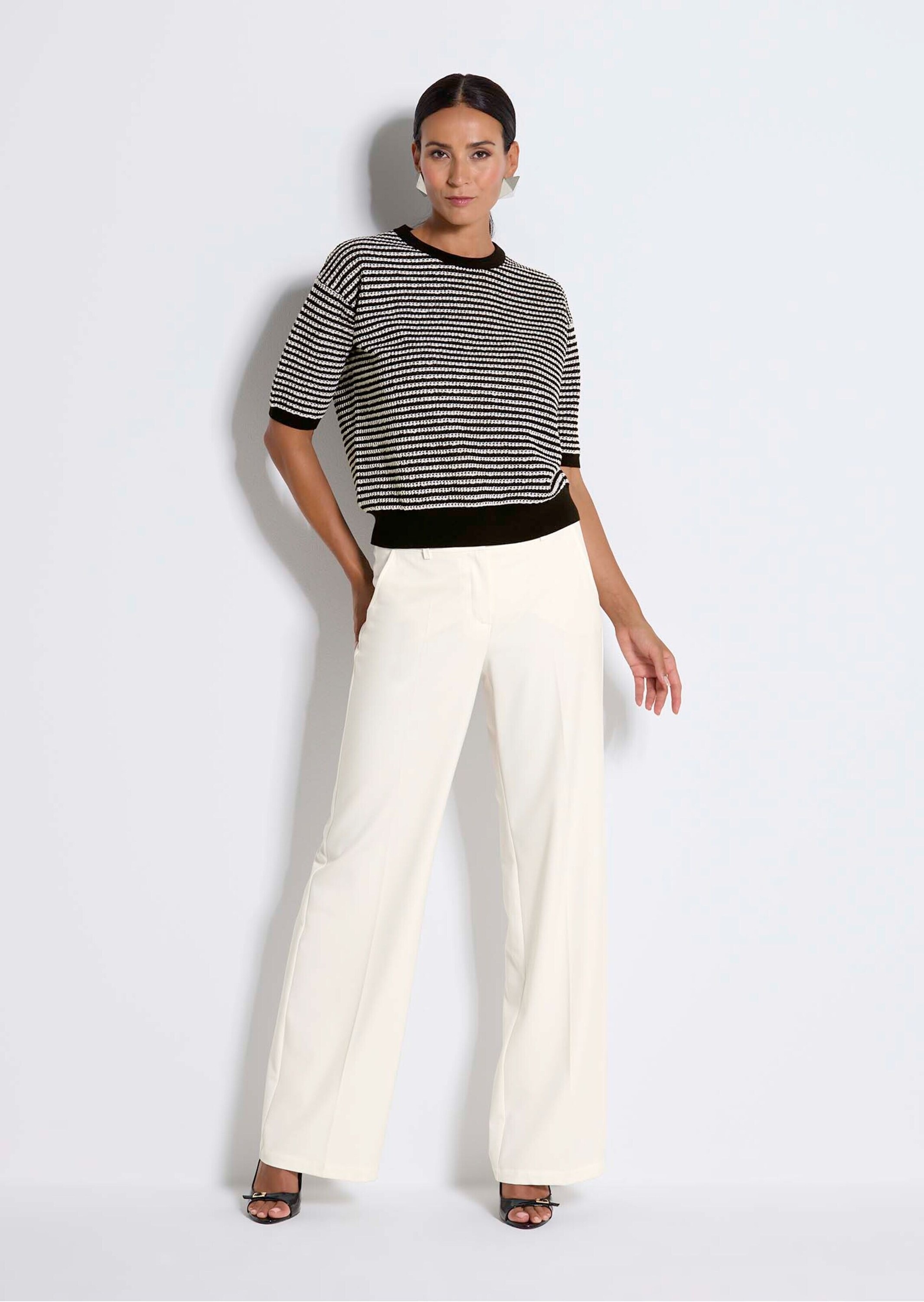 MADELEINE Longpullover "Wollpullover Sommerpullover mit Streifenmuster" Str günstig online kaufen