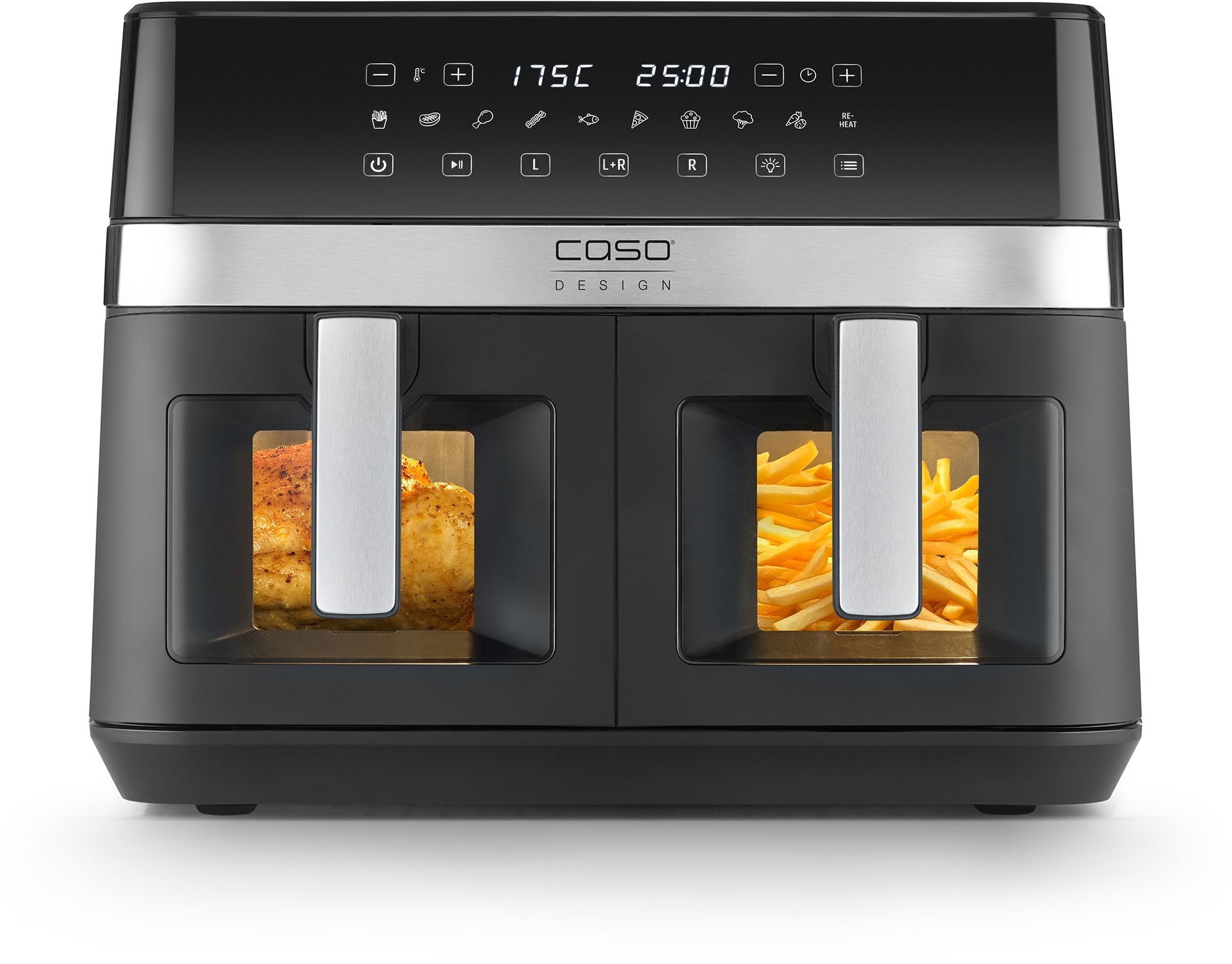 Caso Heißluftfritteuse »3186 Design AirFry DuoChef«, 2200 W, Fassungsvermögen 0 l