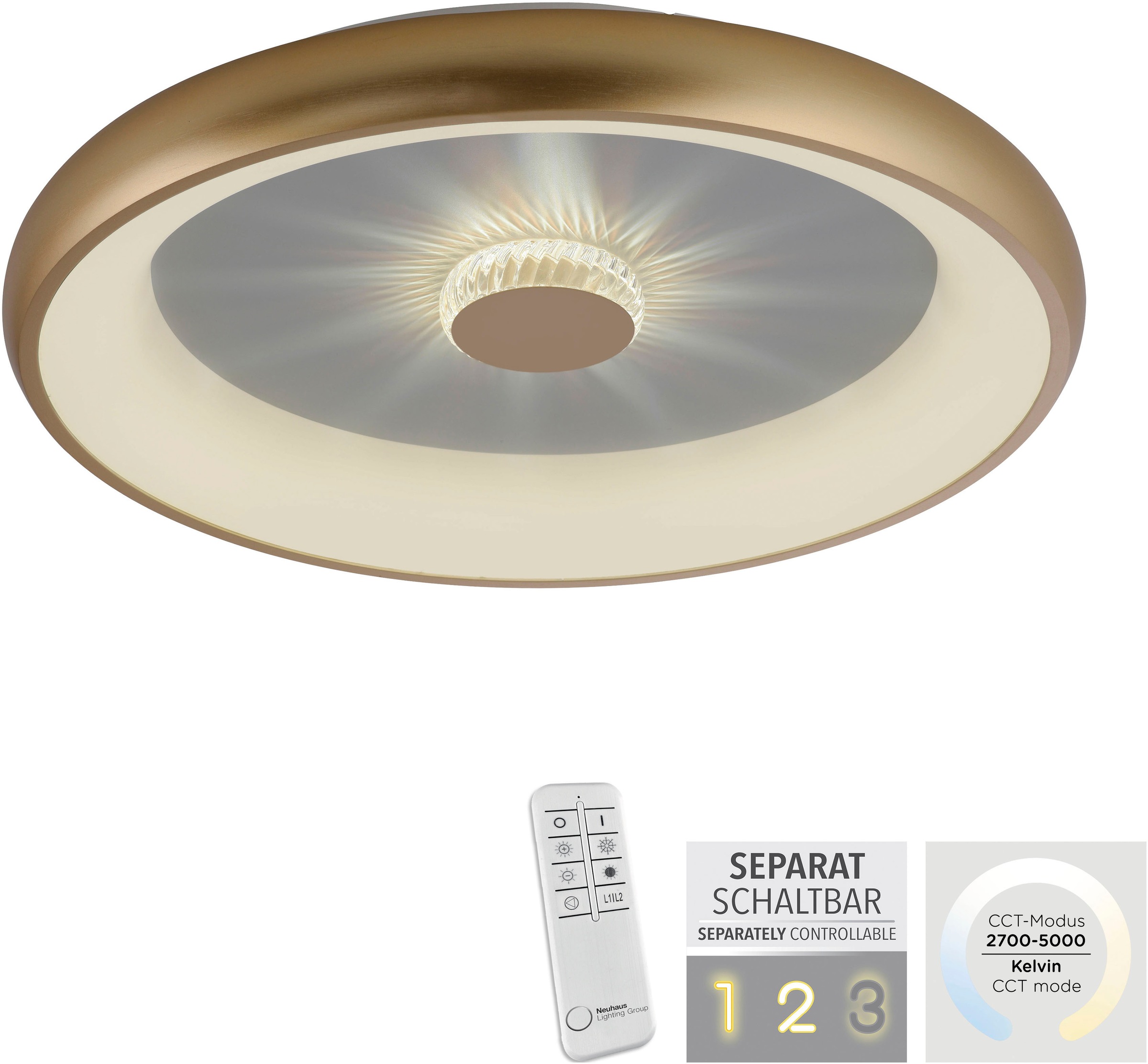 JUST LIGHT Deckenleuchte »VERTIGO«, 1 flammig, Leuchtmittel LED-Board | LED fest integriert