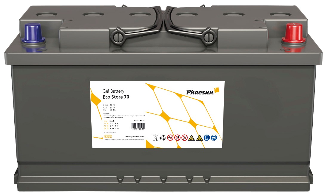 Phaesun Solarakkus "Eco Store 70", 12 V, 70 Ah (C100), 60 Ah (C20), 12 VDC