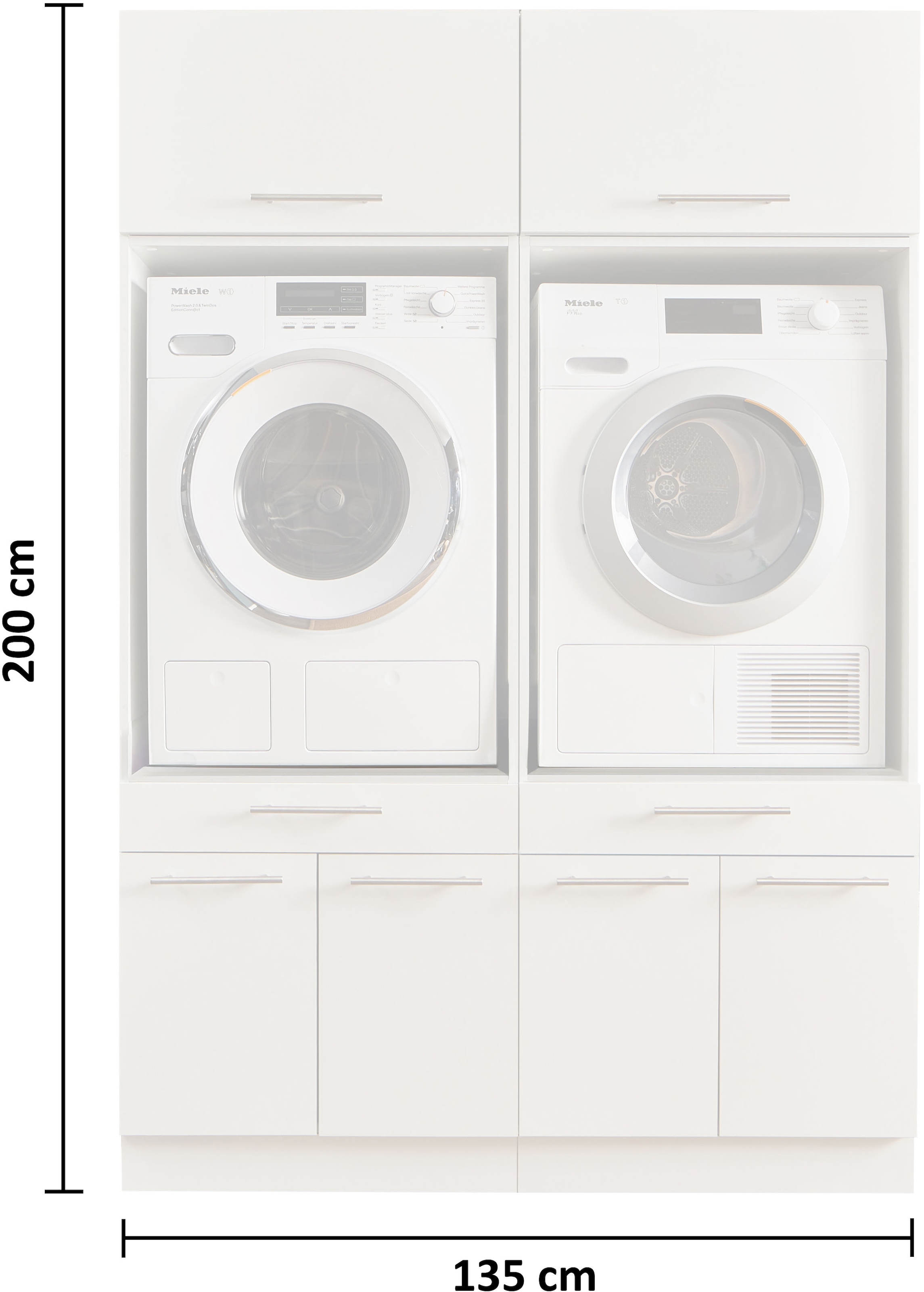 Laundreezy Mehrzweckschrank-Set »LAUNDREEZY LDSK3«, Breite 135 cm