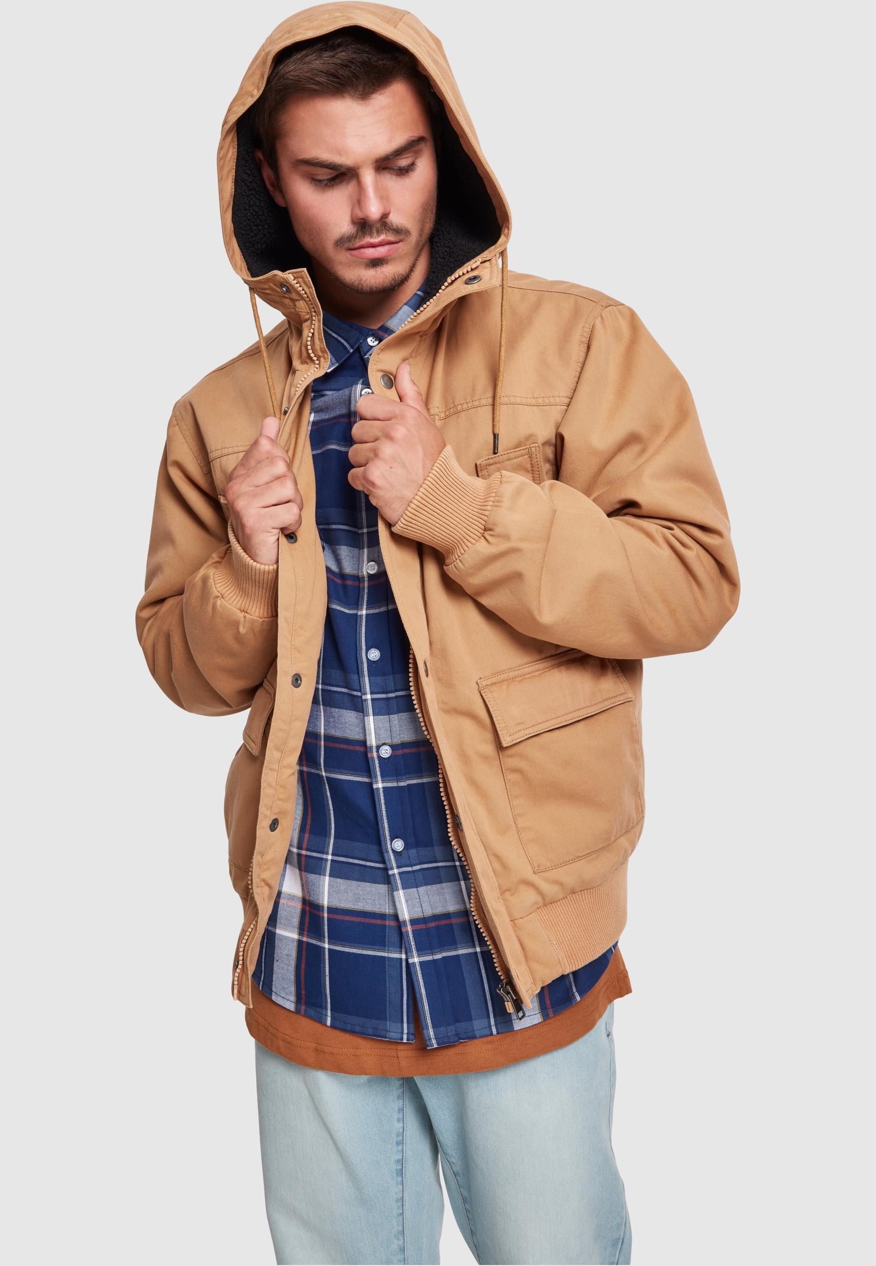 URBAN CLASSICS Winterjacke »Urban Classics Herren Hooded Cotton Jacket«, (1 St.), mit Kapuze