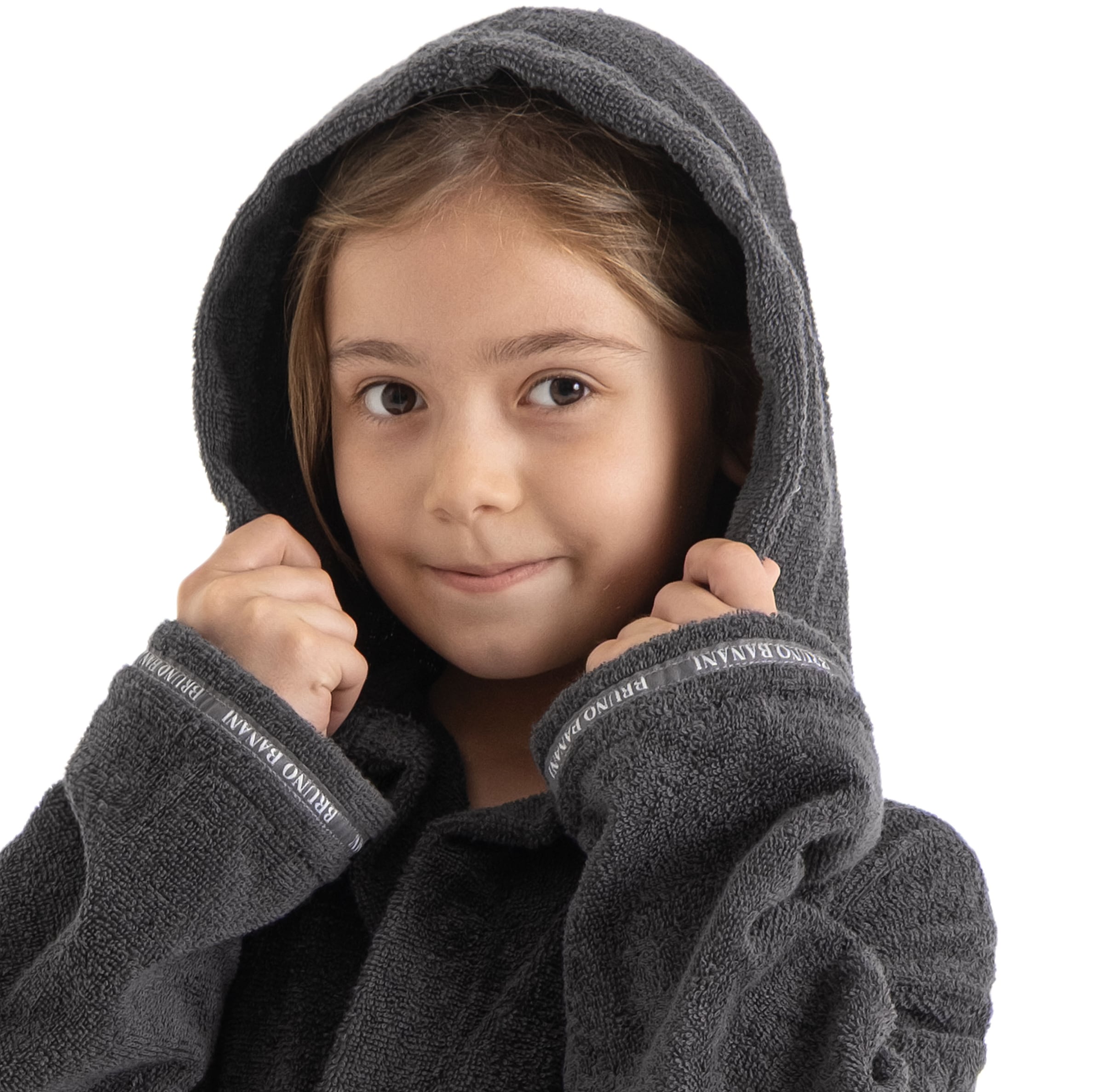 Bruno Banani Kinderbademantel »Danny, Ideal für Zuhause, Schwimmbad oder im Urlaub«, (1 St.), mit Logostreifen, aus 100% Baumwolle