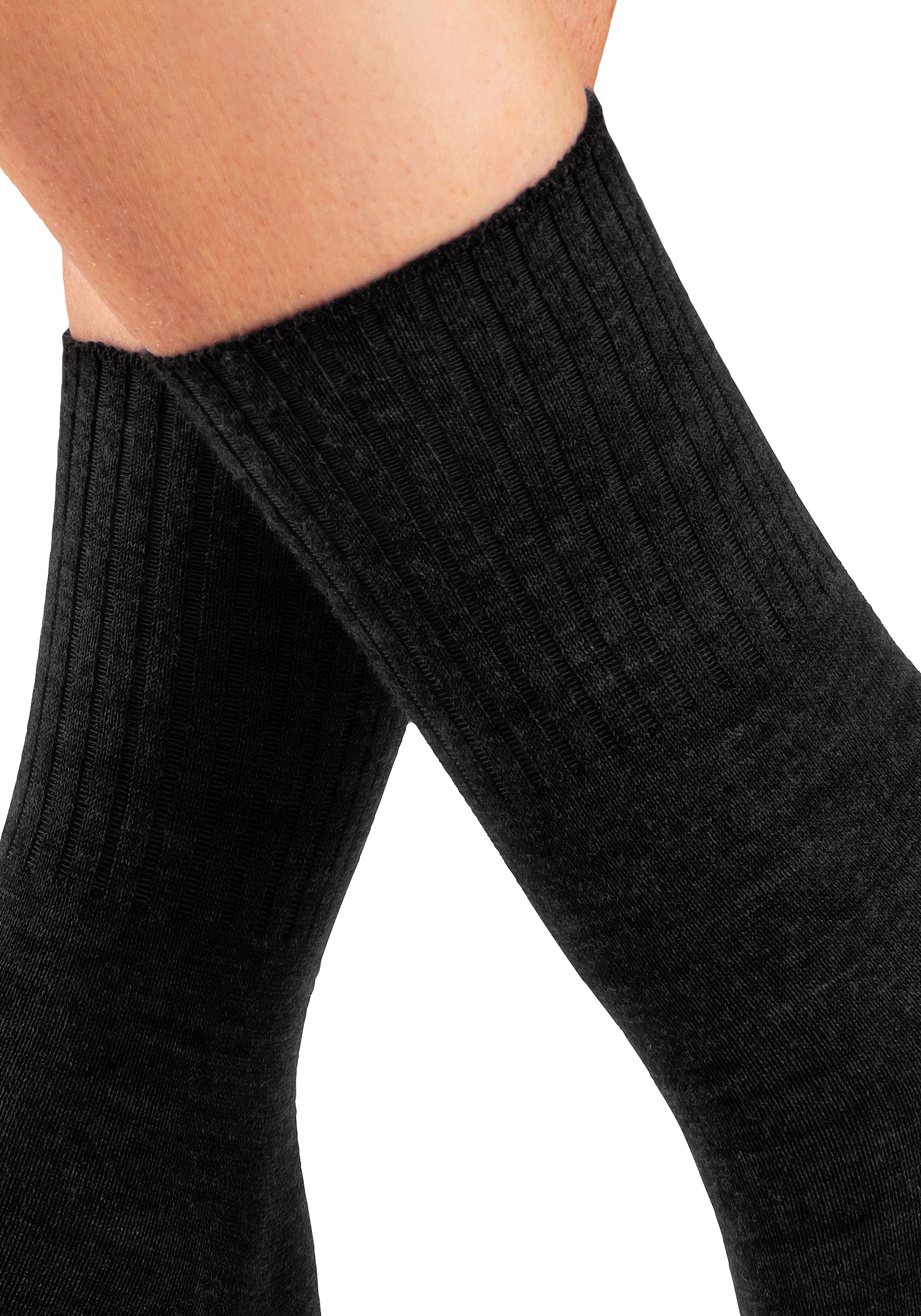 Lavana Umschlagsocken Packung, 3 Paar tlg. fein gestrickt mit 53% Wolle