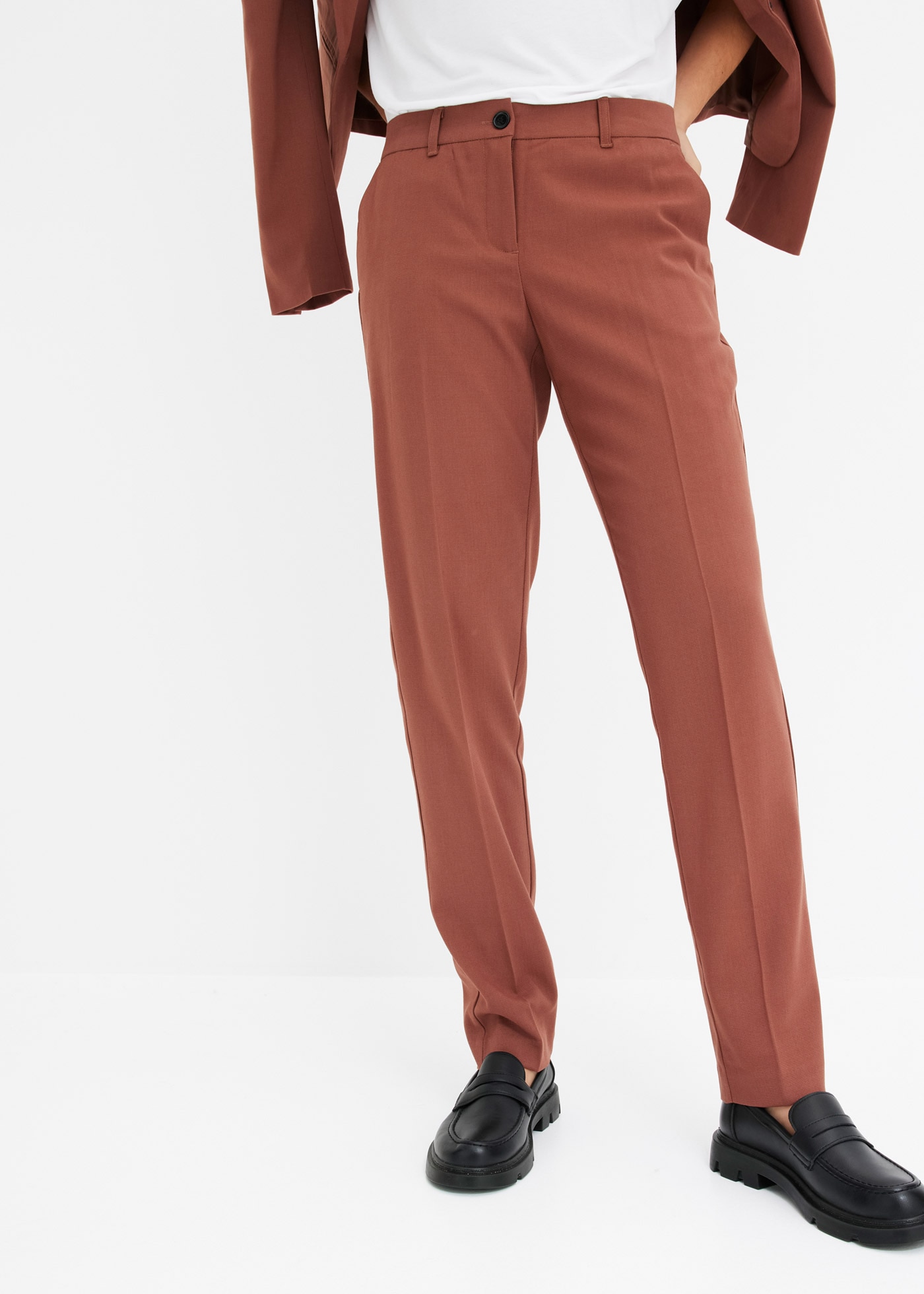 bonprix Anzughose aus Polyester, Viskose und Elasthan, Slim fit Passform günstig online kaufen