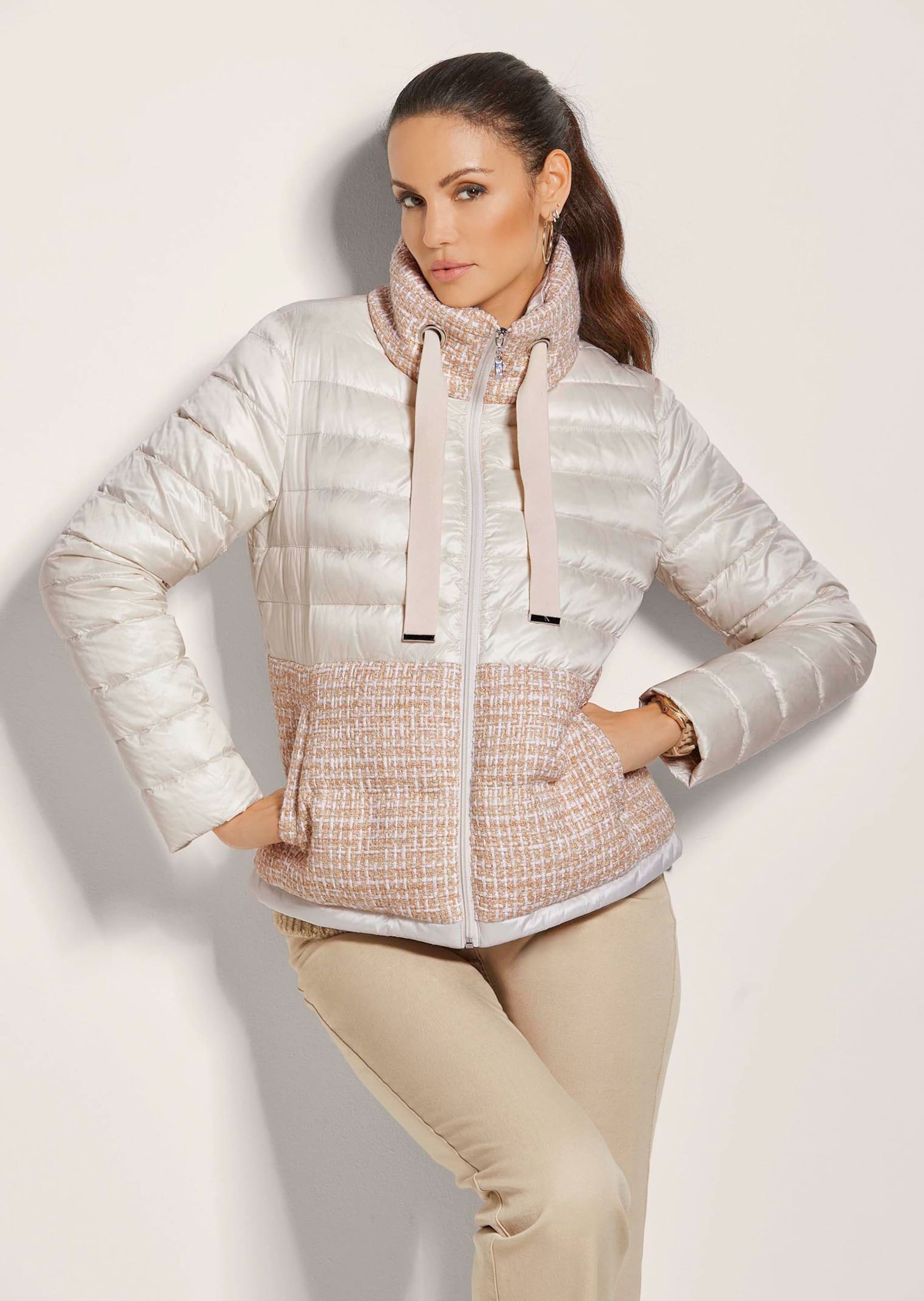 MADELEINE Steppjacke »Steppjacke Steppjacke mit Bouclé-Partien«
