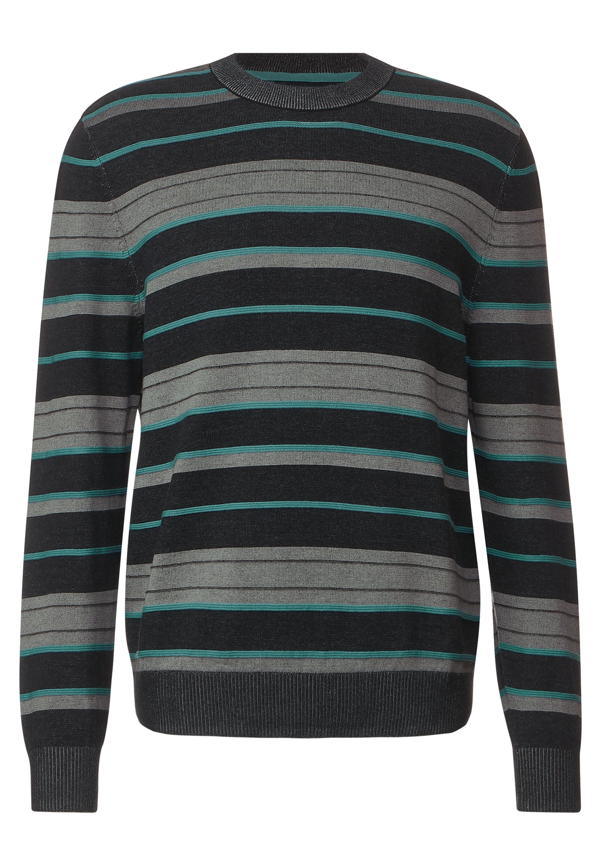STREET ONE MEN Strickpullover, mit Rippstrickdetails
