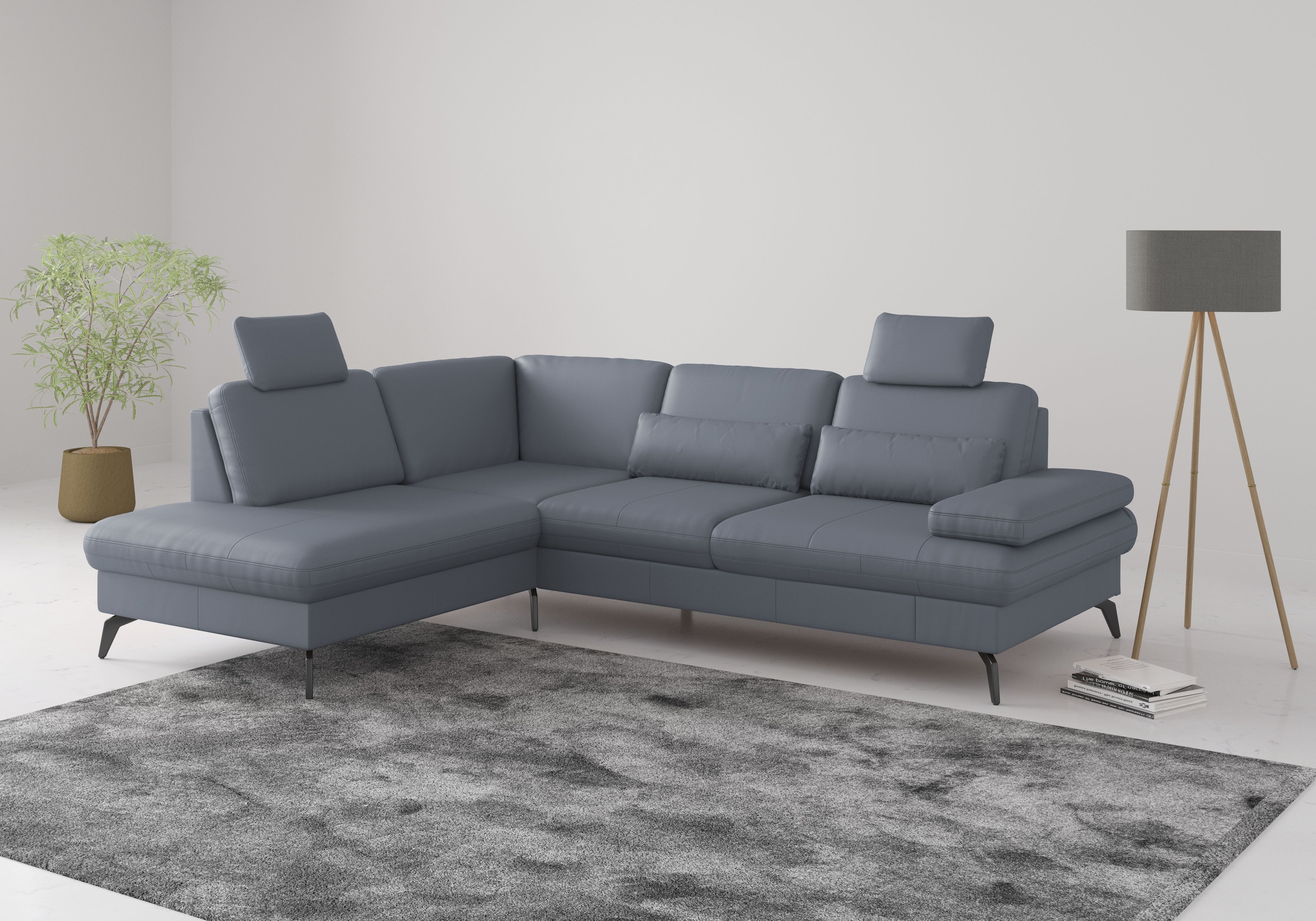 sit&more Ecksofa "Morris L-Form, inkl. Sitztiefenverstellung" wahlweise mit Armteilverstellung, Schlaffunktion & Bettkasten