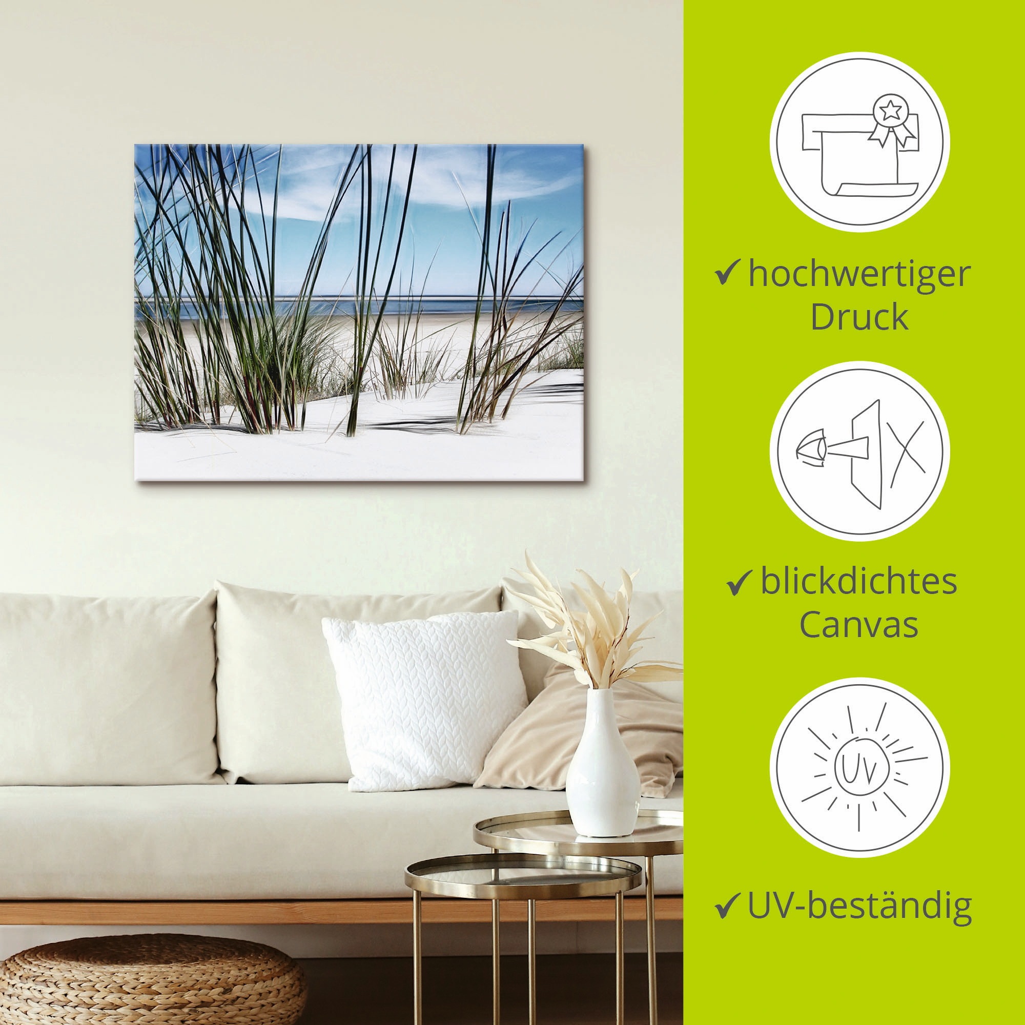 Artland Wandbild »Düne«, Strand, (1 St.), als Leinwandbild, Poster, Wandaufkleber in verschied. Größen
