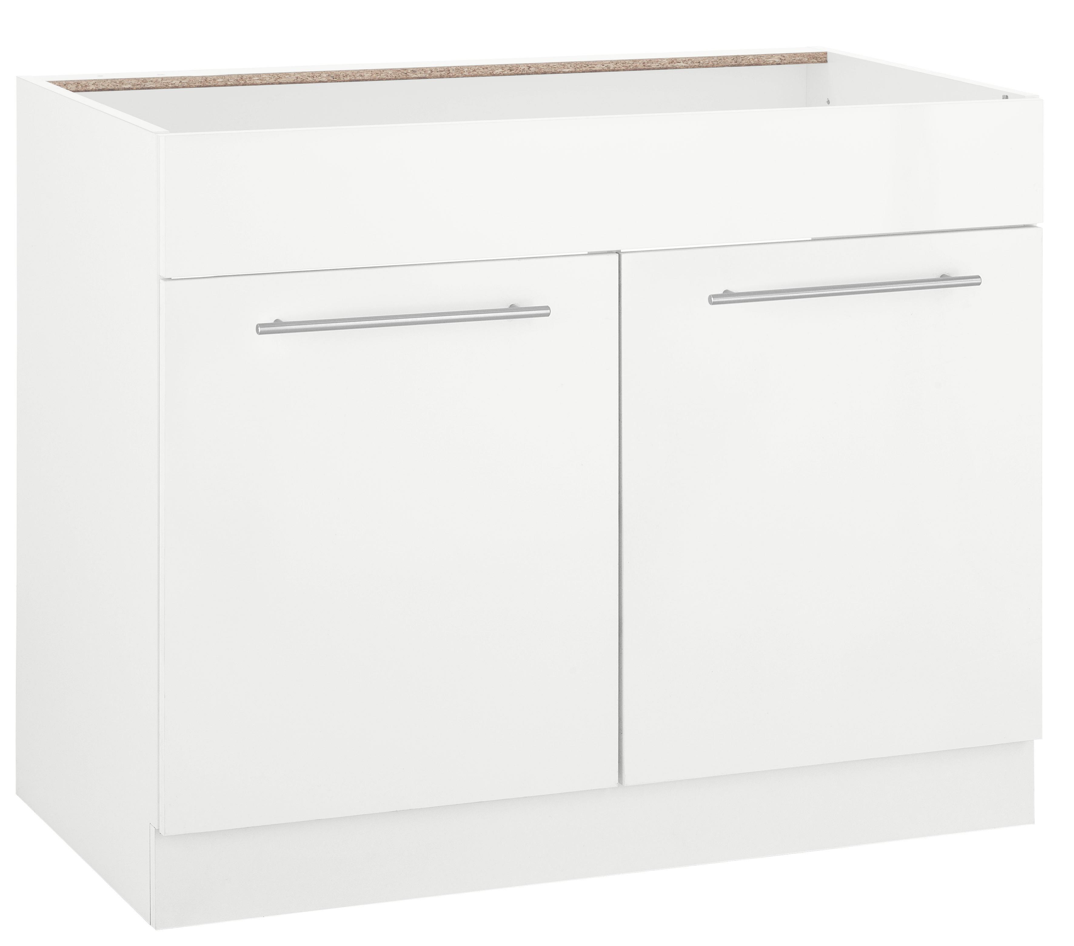 wiho Küchen Spülenschrank "Flexi2, Breite: 100 cm, Soft-Close bei der Tür" oben feste Blende