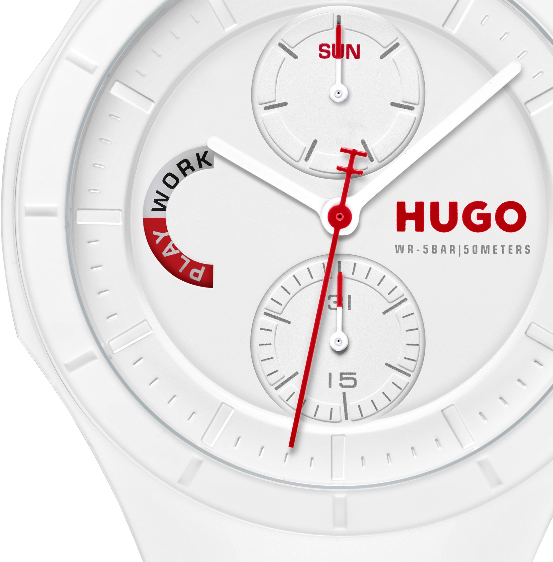 HUGO Multifunktionsuhr »#LIT MULTI«, Quarzuhr, Armbanduhr, Herrenuhr, Silikonarmband, analog