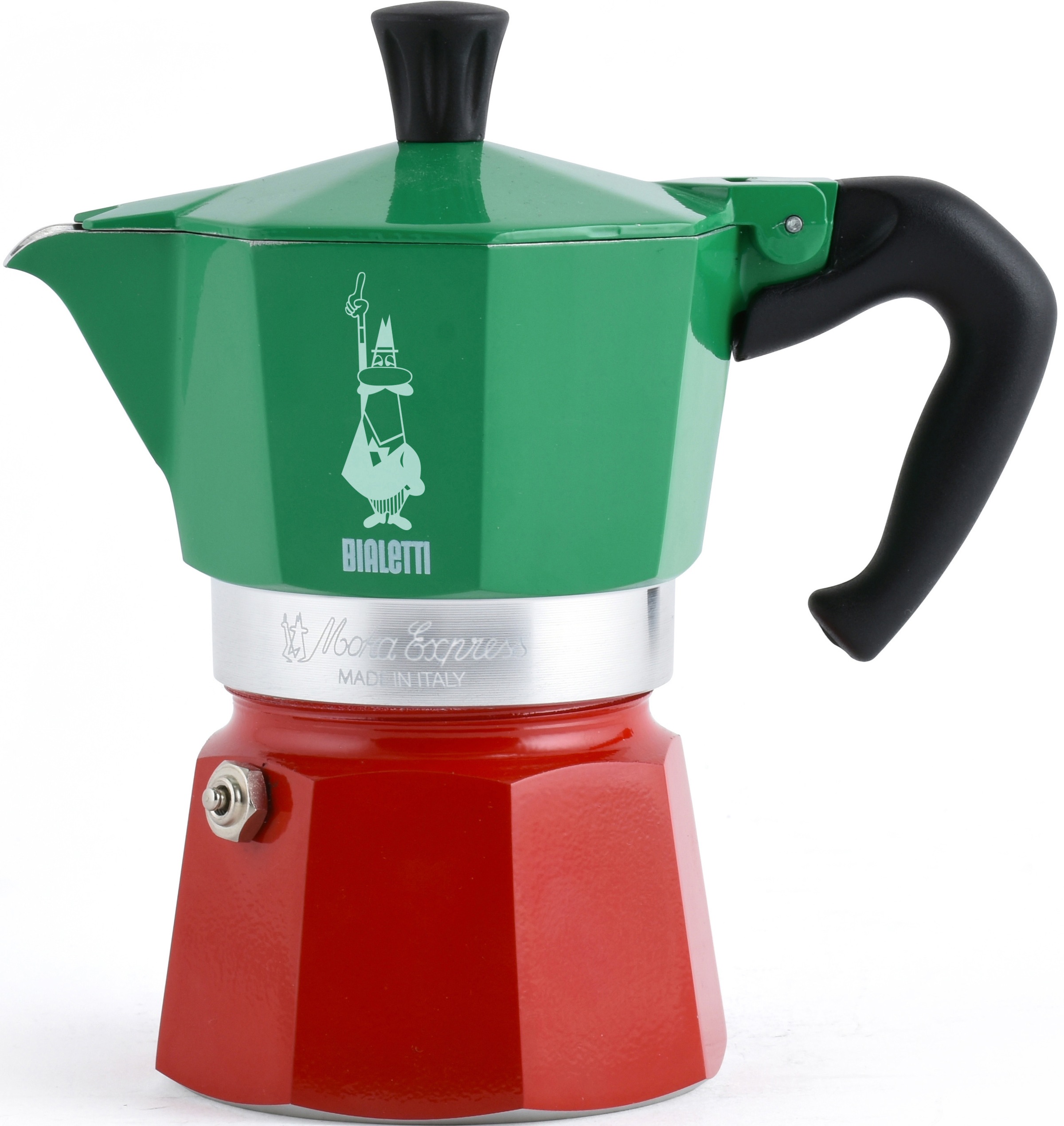 BIALETTI Espressokocher "Moka Express Tricolore Italia", 0,13 l Kaffeekanne, 3 Tassen