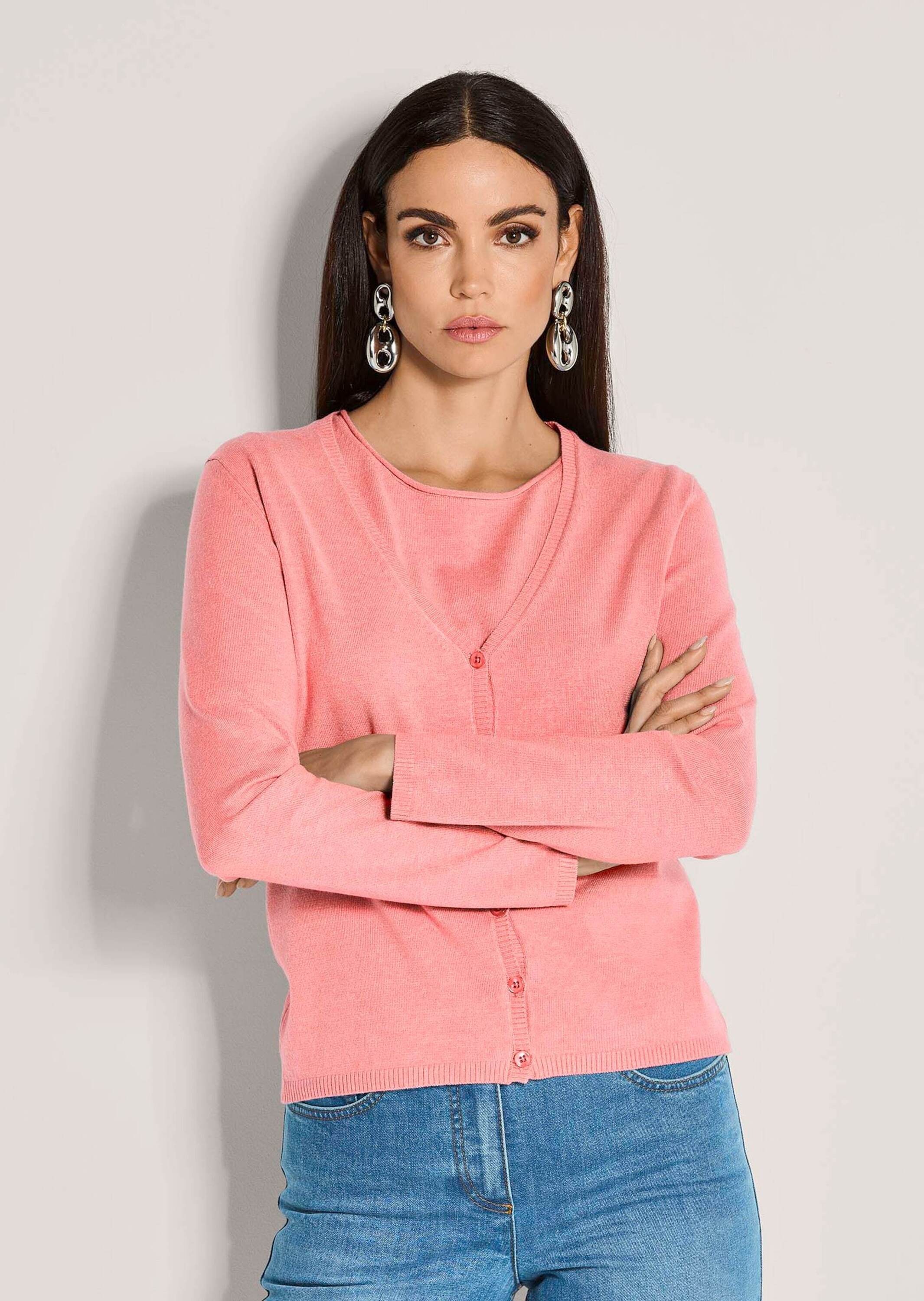 MADELEINE 2-in-1-Strickjacke "Twinset Basic Strickjacke mit Halbarmpullover günstig online kaufen