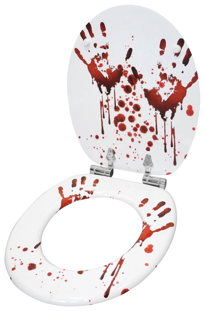 Sanilo Badaccessoire-Set »Blood«, (Komplett-Set, 3 tlg.), bestehend aus WC-Sitz, Badteppich und Waschbeckenstöpsel