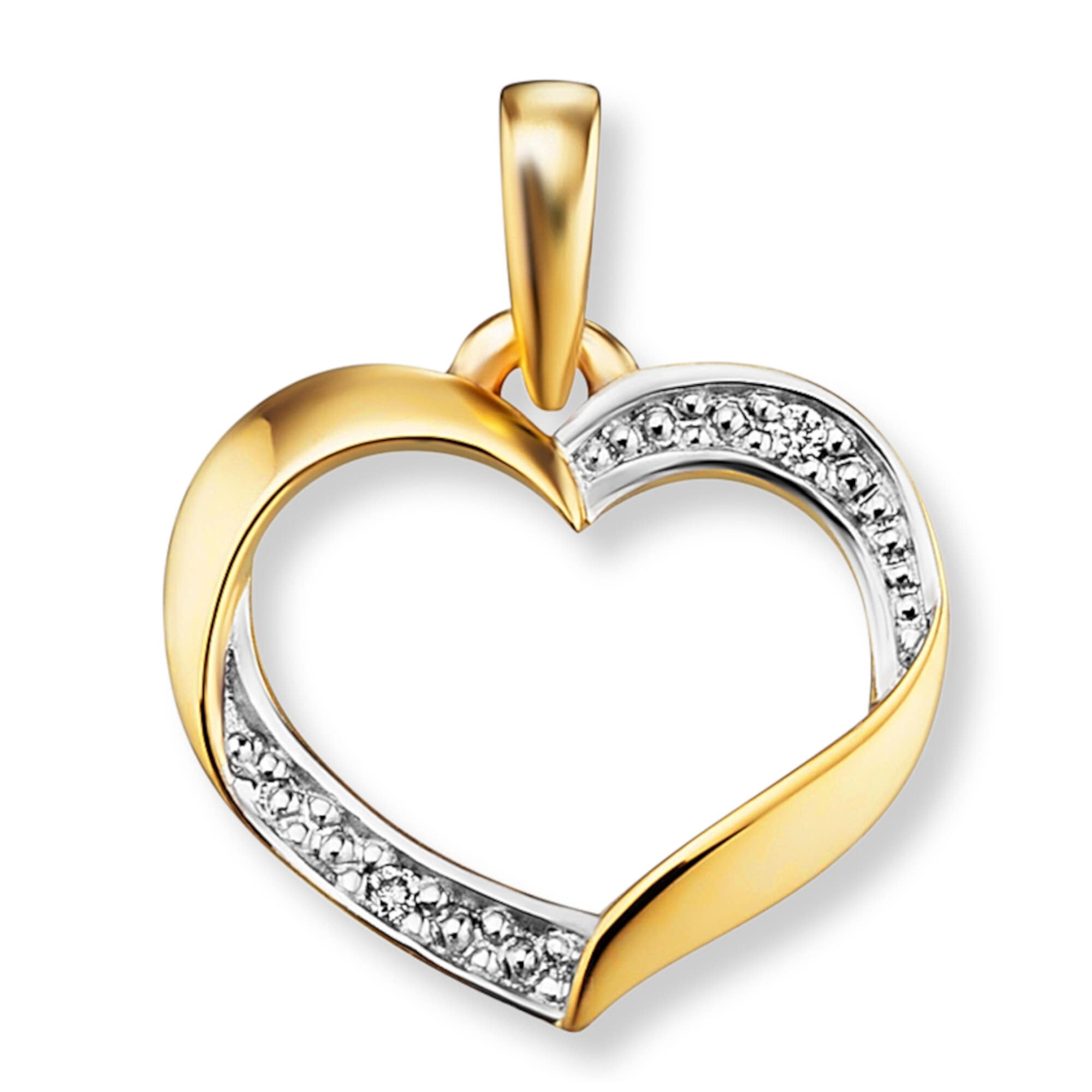 Black Friday ONE ELEMENT Kettenanhänger »0.01 ct Diamant Brillant Herz  Anhänger aus 585 Gelbgold«, Damen Gold Schmuck Herz | BAUR