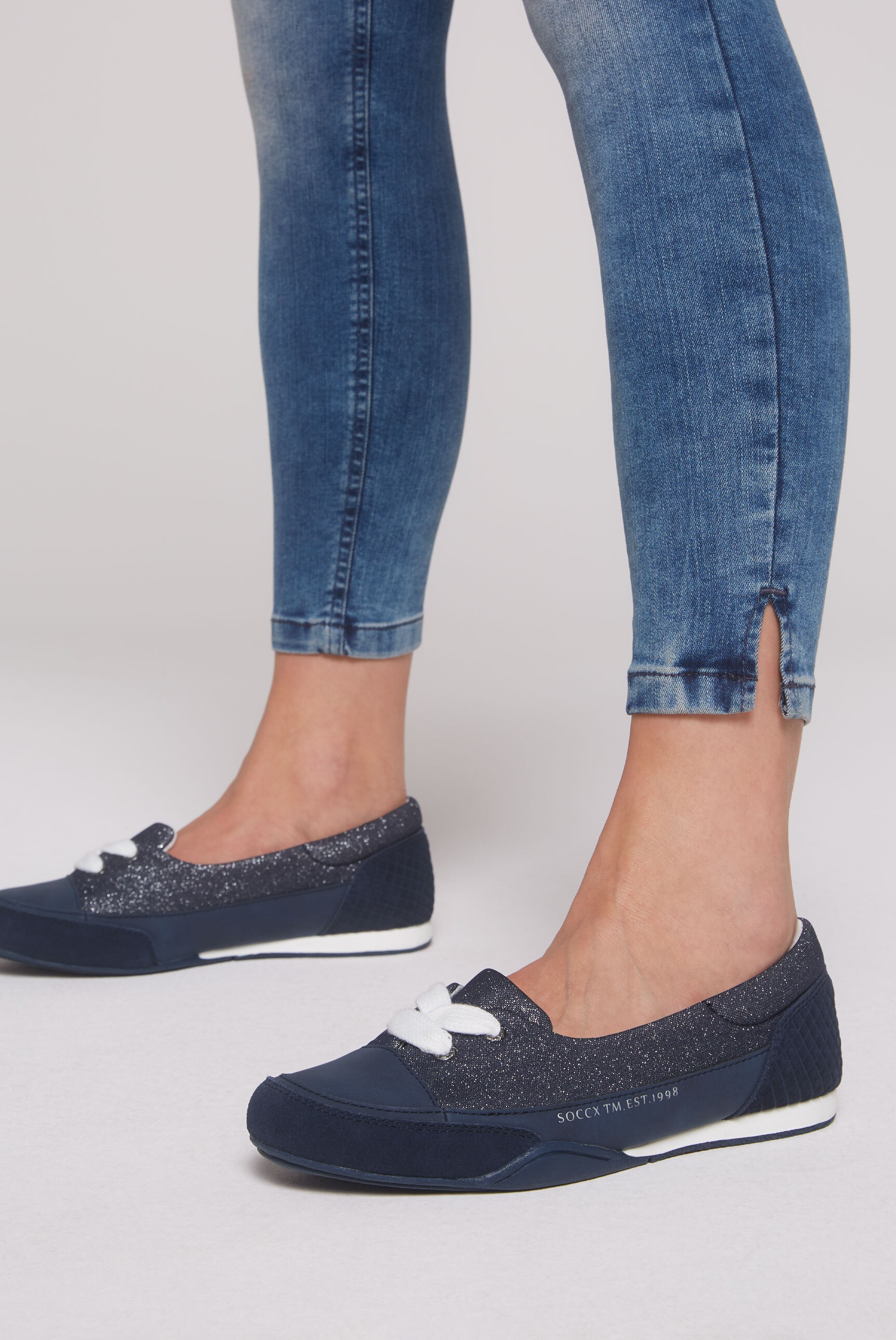 SOCCX Ballerina  mit gepolsterter Textildecksohle