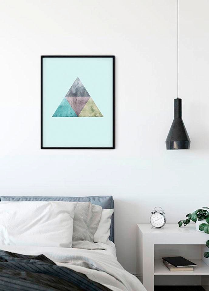 Poster »Triangles Top Blue«, Formen-Kunst, (1 St.), Kinderzimmer, Schlafzimmer,...