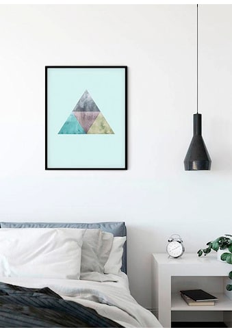 Poster »Triangles Top Blue«, Formen-Kunst, (1 St.)